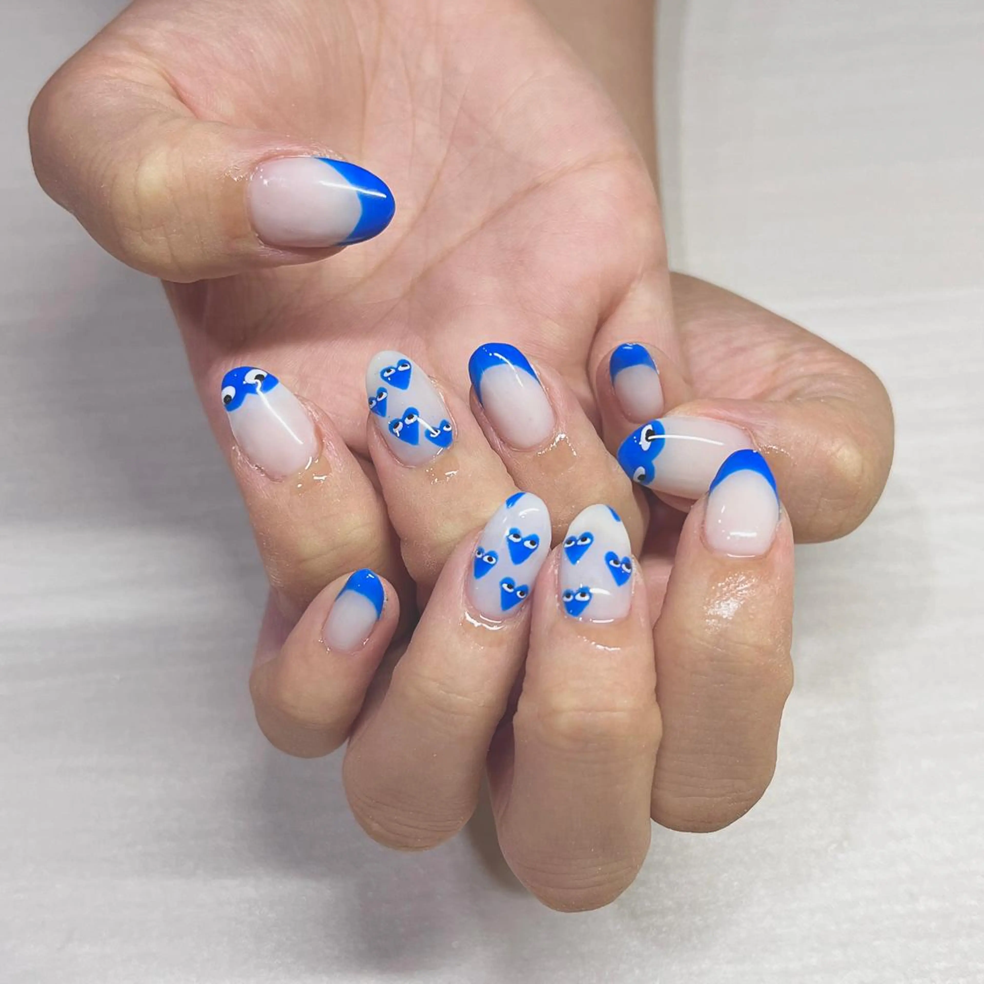 ネイル アートネイル クリアネイル フレンチネイル ジェルネイル ガラスフレンチ 🐕‍🦺Yappy 💗A-tanのネイルデザイン