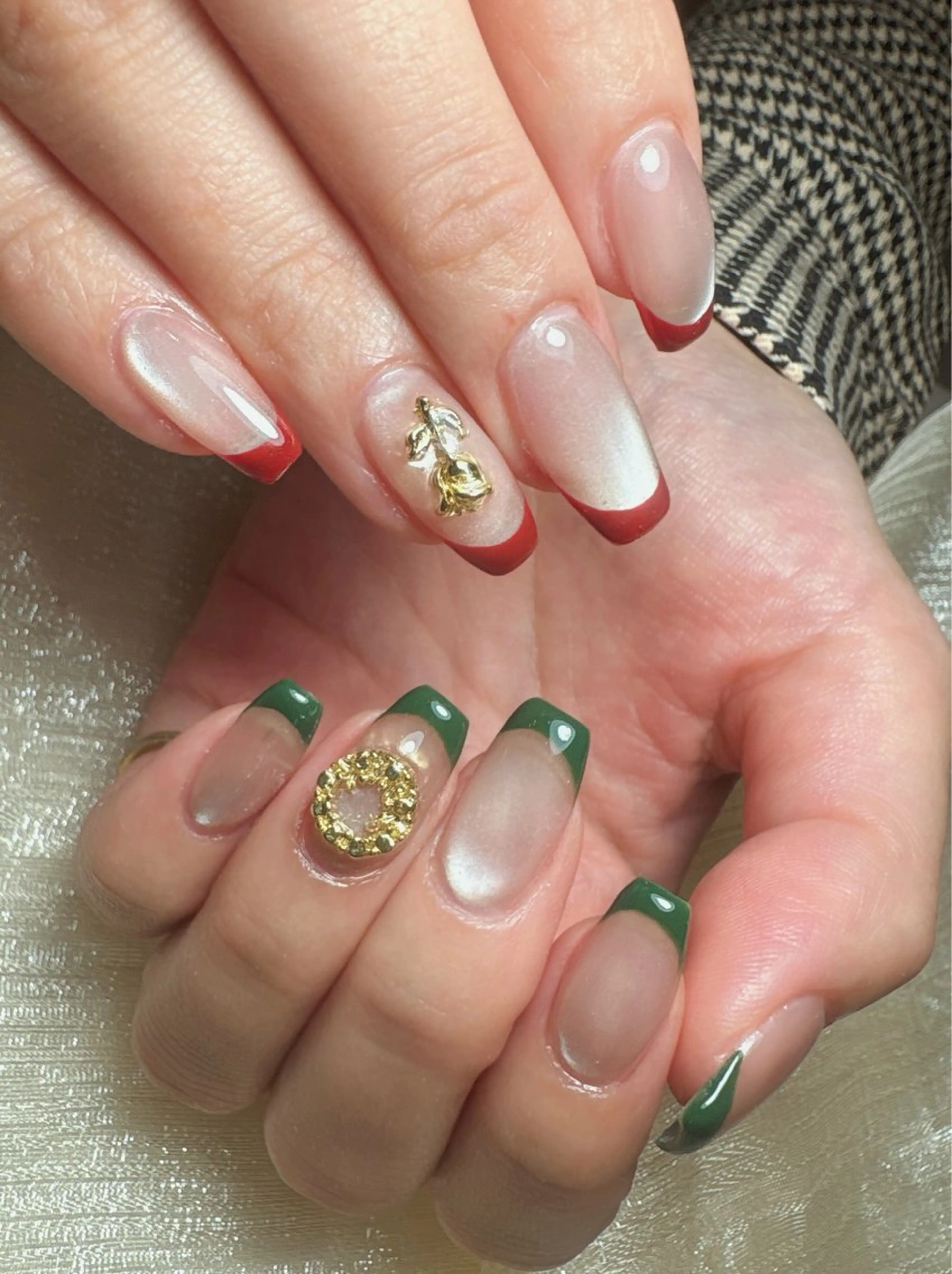 ネイル マグネットネイル 冬ネイル クリスマス ハンドネイル Fukuda シュウのネイルデザイン