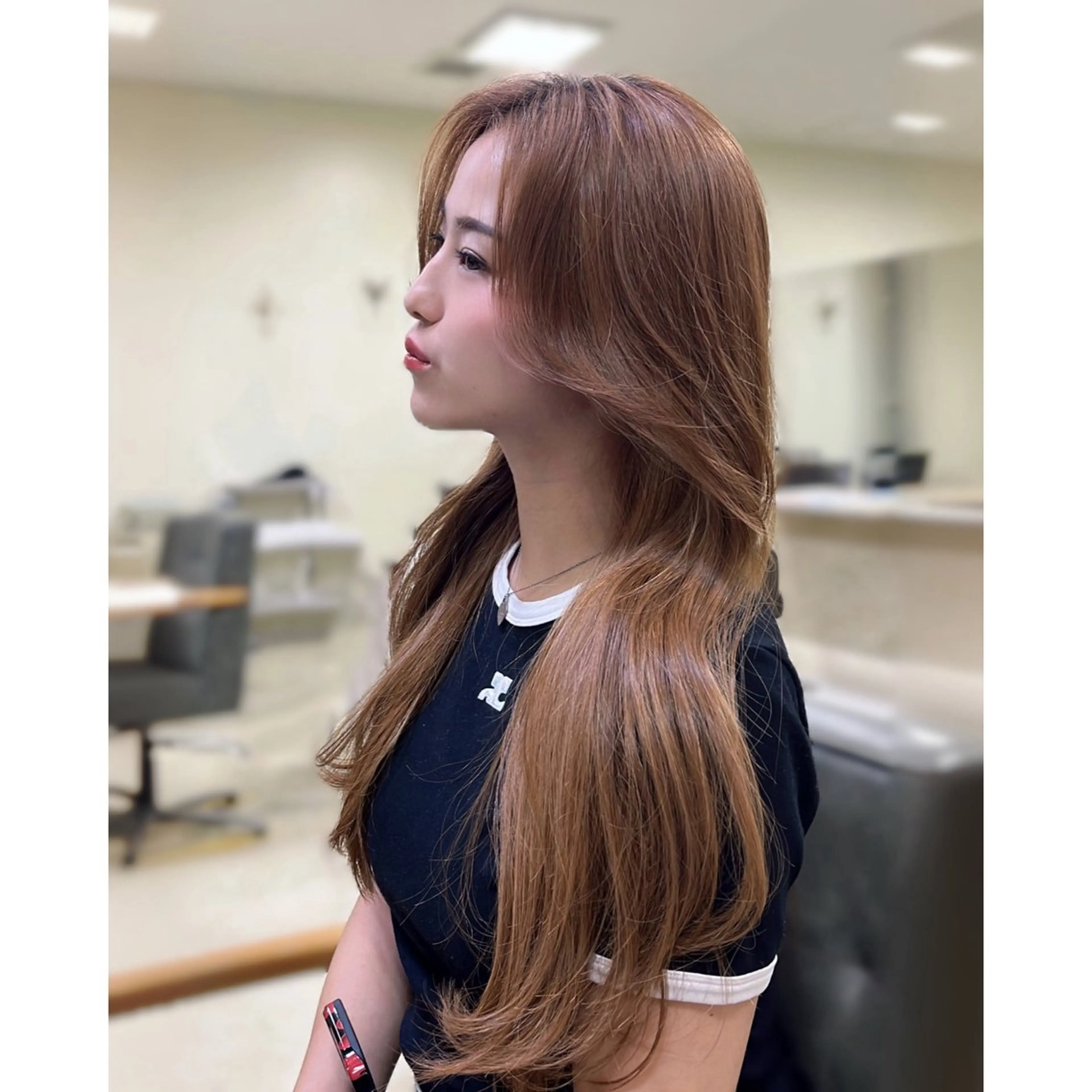 ロング カラー CARE所属・🩷珠梨【韓国ヘア】 【顔周りカット】のヘアスタイル