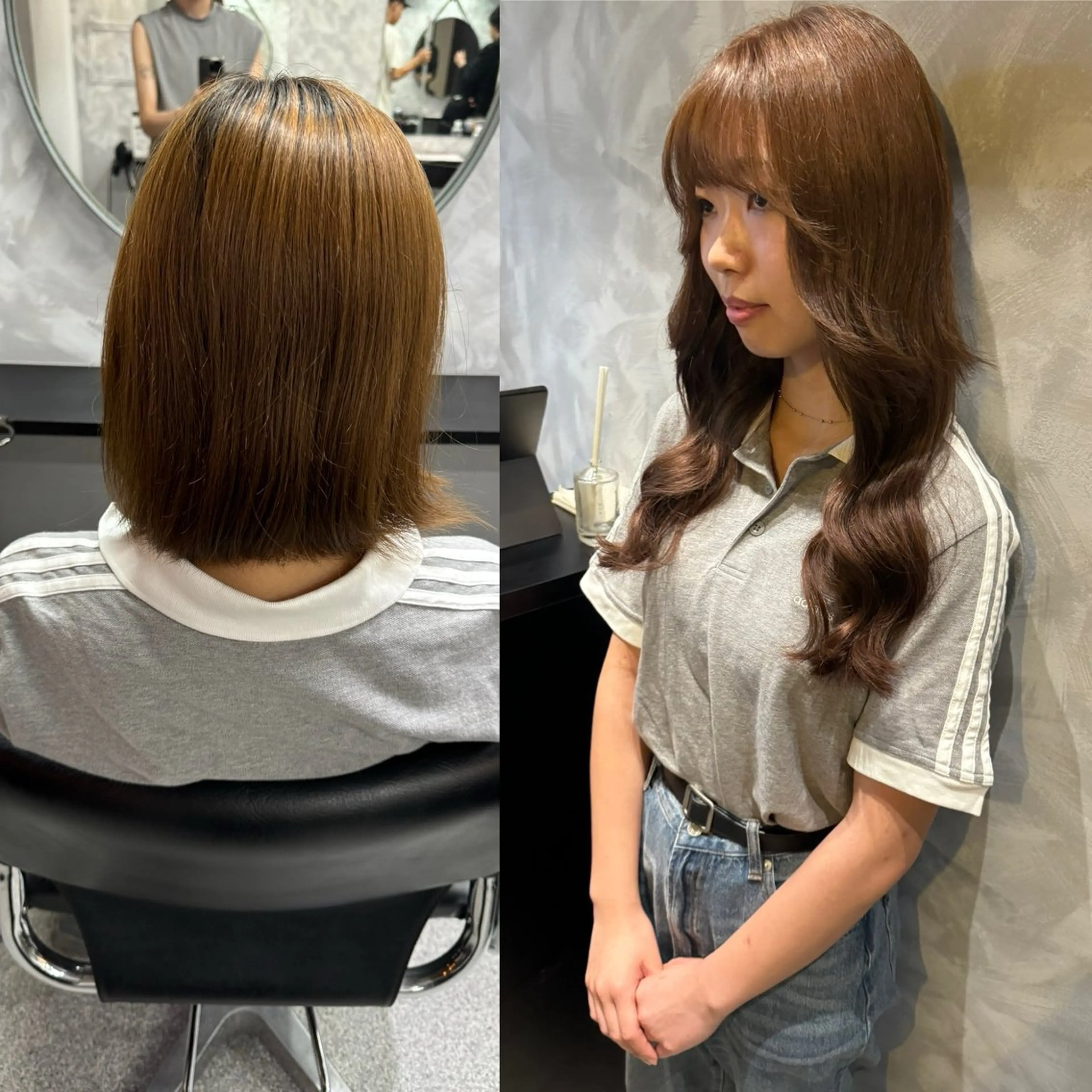 セミロング エクステ 濱川響太レディース カットモデルのヘアスタイル