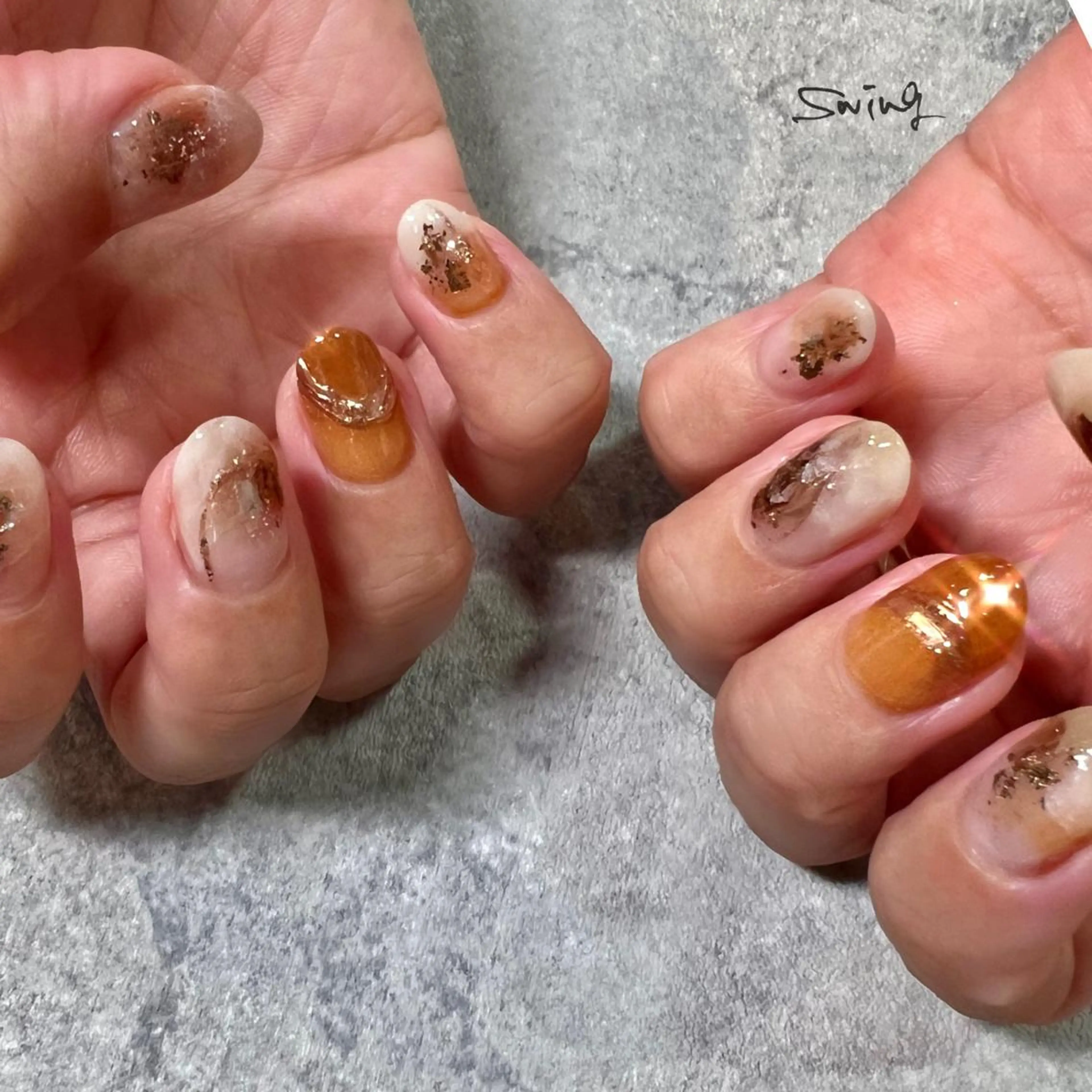 ネイル ブラウン ニュアンスネイル SWING Nail Salon所属・Yoshida Takakoのネイルデザイン