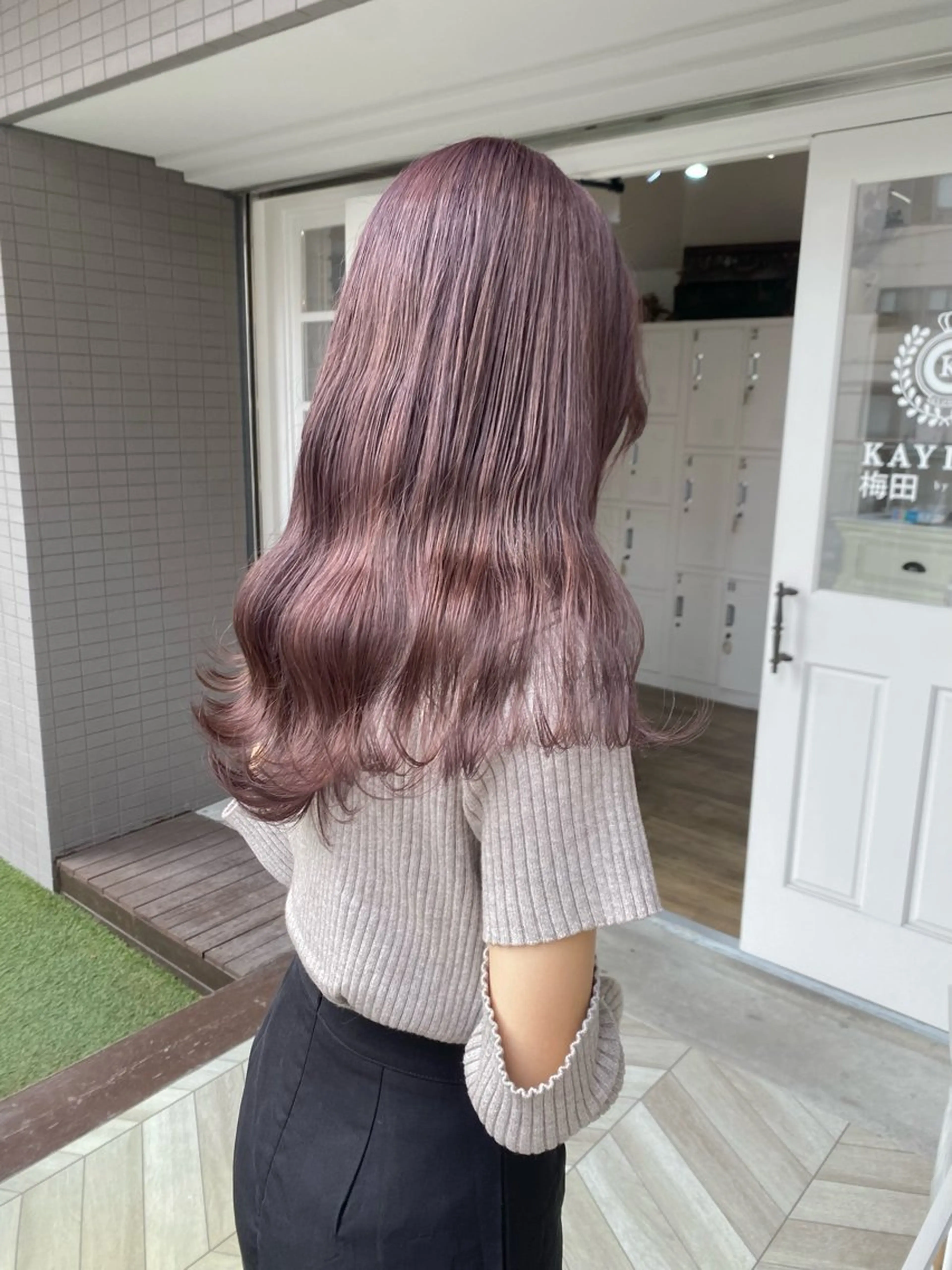 ロング カラー ヘアアレンジ ヘアカラー トリートメント 梅田/寒色カラー/ まほのヘアスタイル