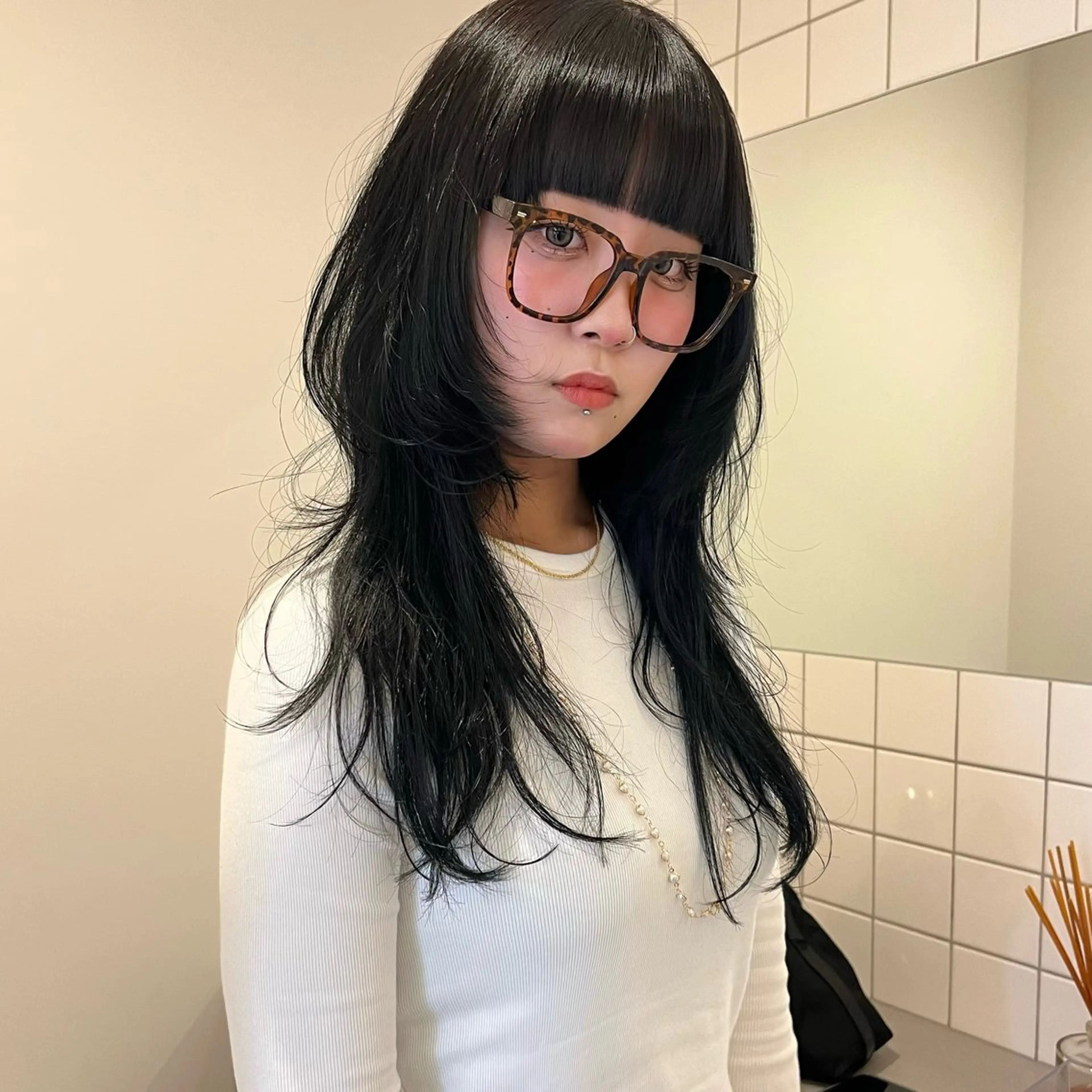 ロング 舟橋耀/ブリーチカラ ー/レイヤーカットのヘアスタイル