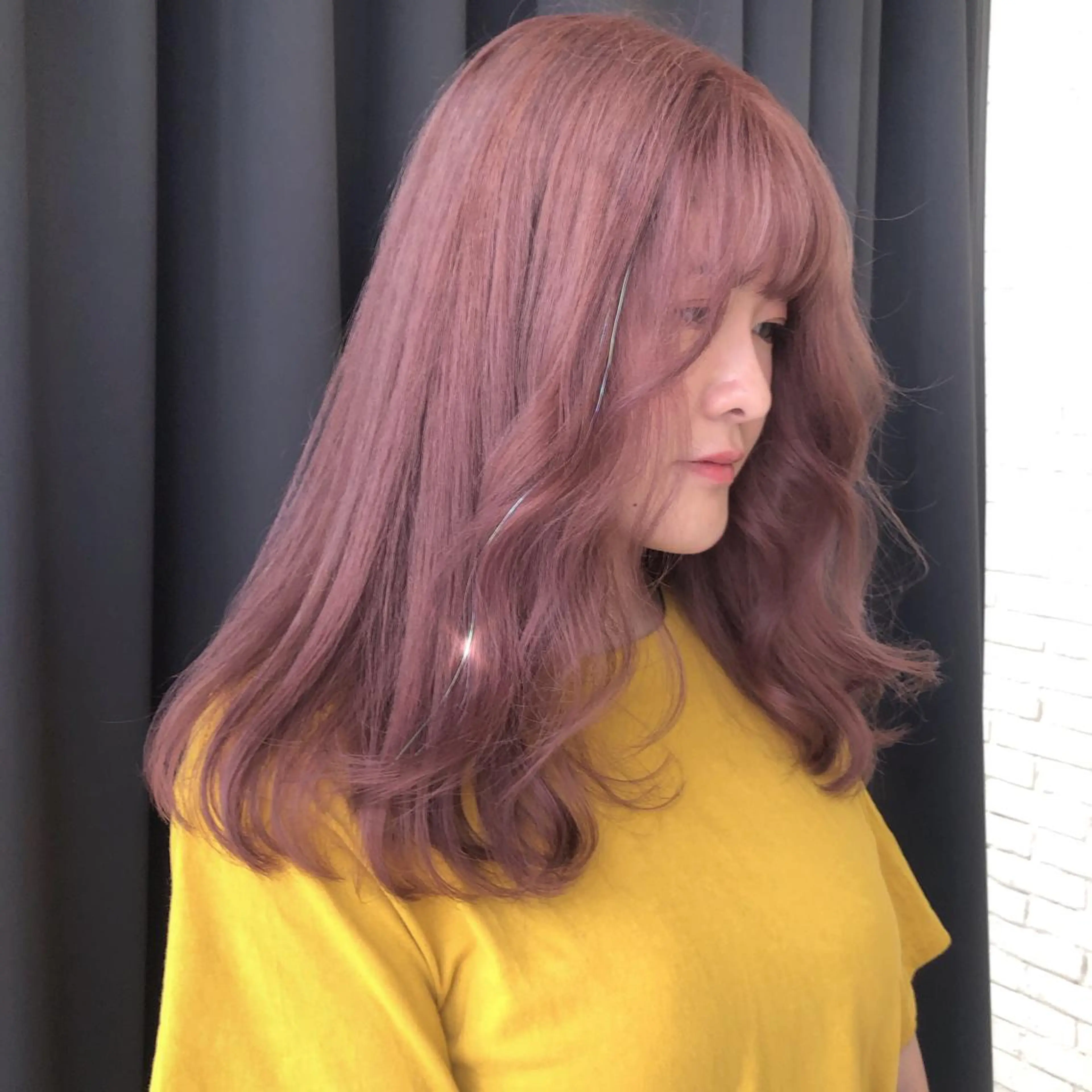 ロング カラー ベージュカラー ピンクカラー ピンクベージュ ORIKA 美容室のヘアスタイル