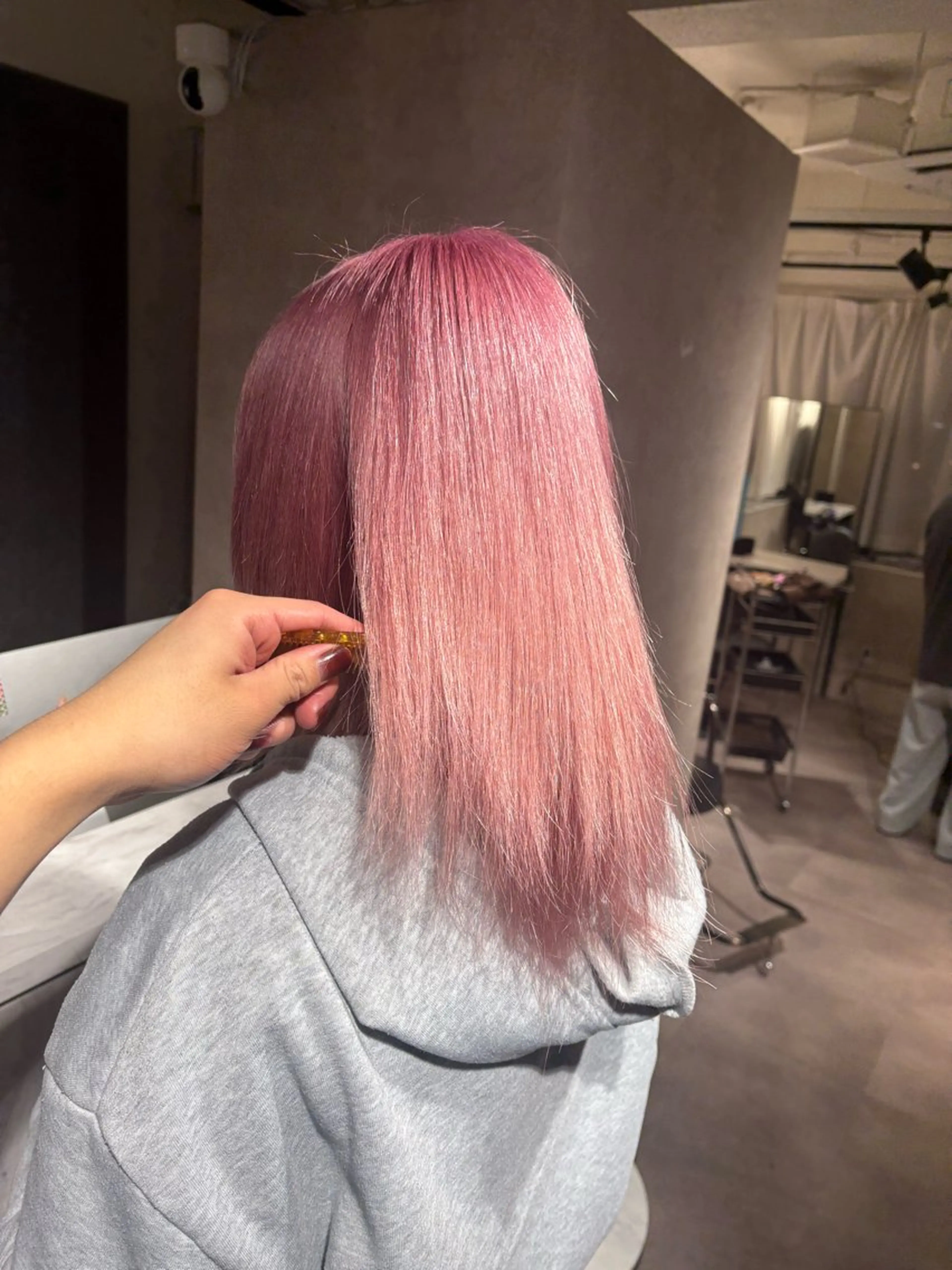 カラー ピンクカラー ヘアカラー ヘアセット Seleneコウキ ブリーチ/ハイトーンのヘアスタイル