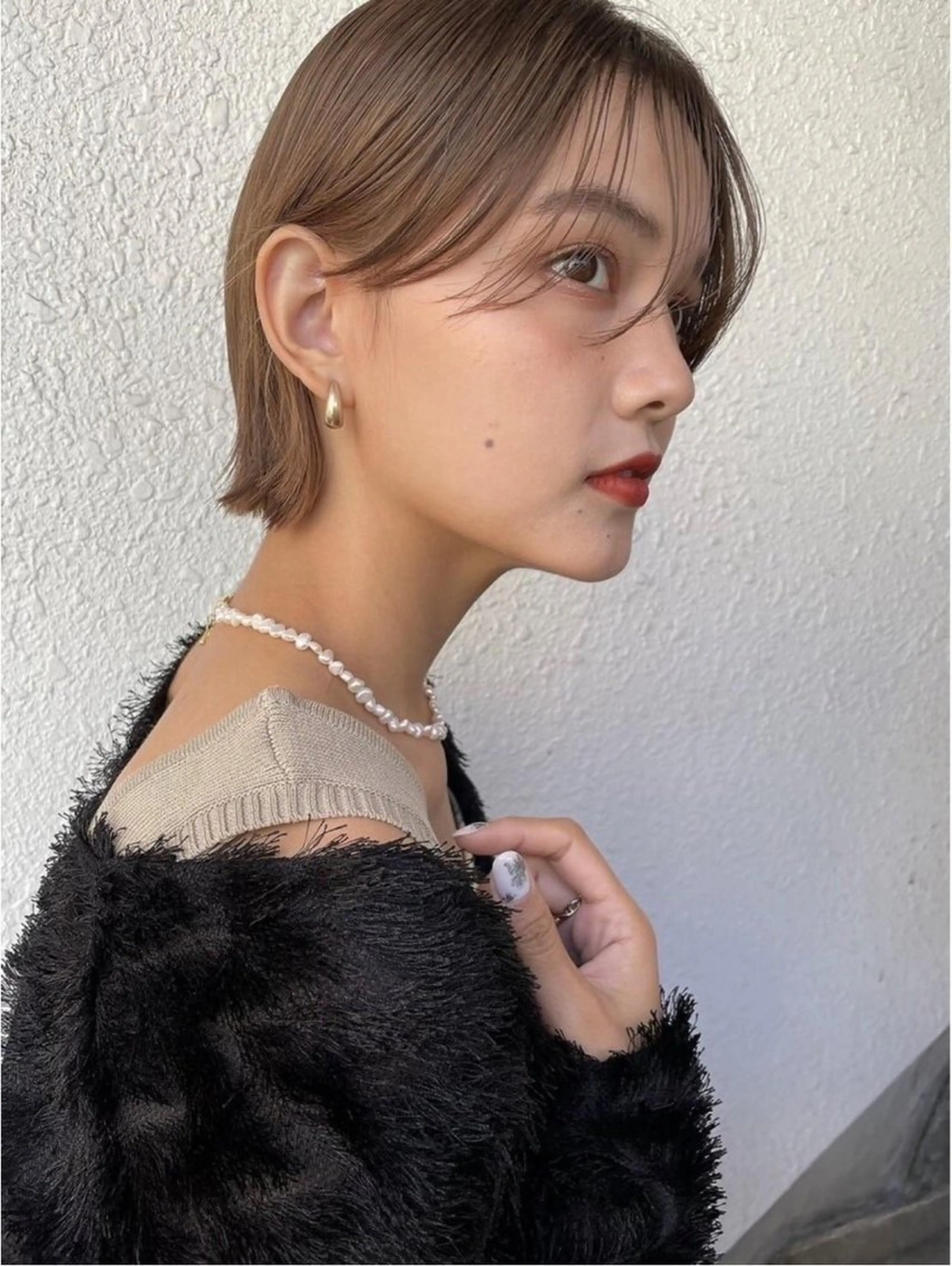 ショート カラー 透明感カラー🤎 中川智帆のヘアスタイル