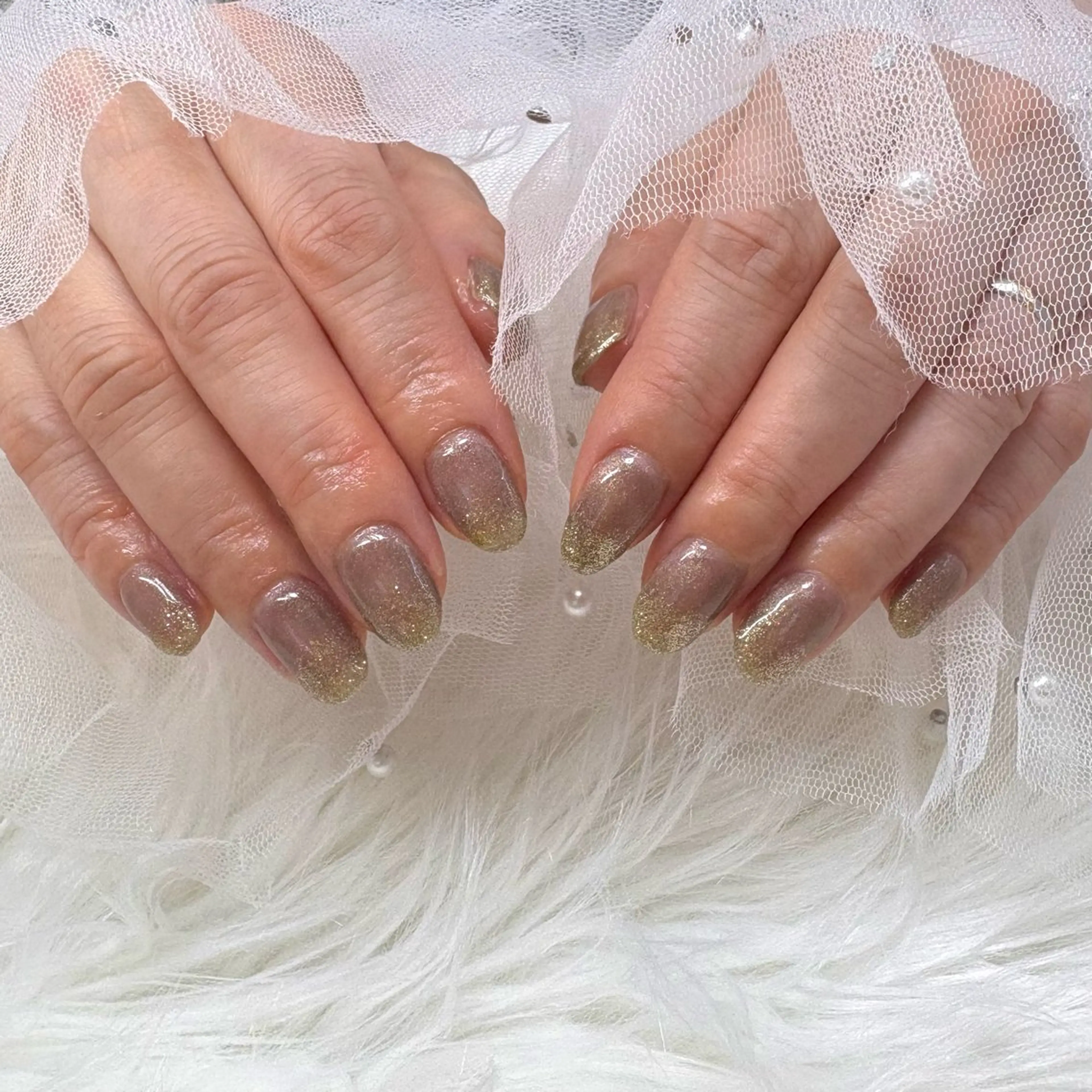 ネイル グラデーション ラメ(グリッター) ラメグラデーション マグネットネイル ハンドネイル SHINE nail salonのネイルデザイン