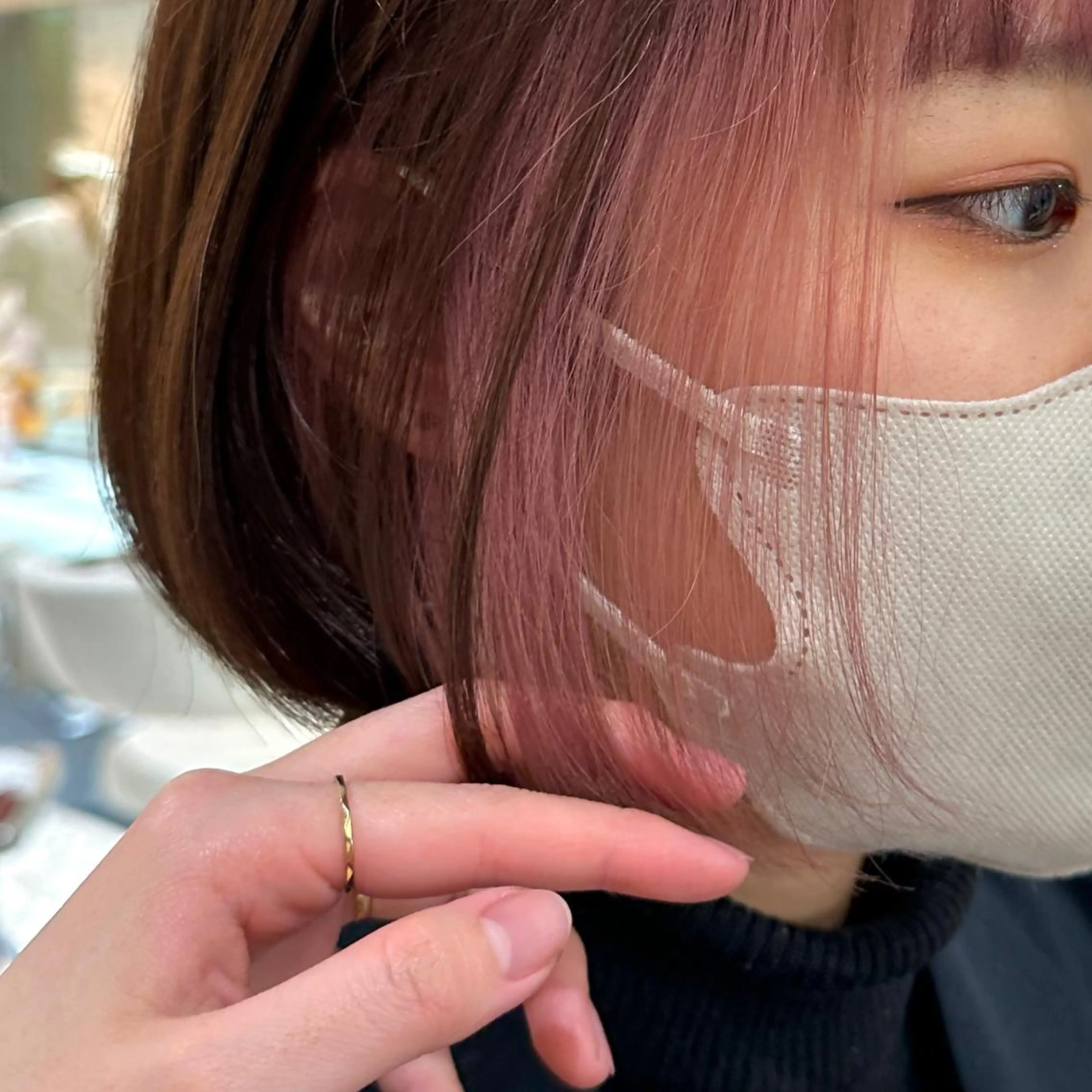 ミディアム カラー ブリーチ インナーカラー ラベンダーカラー ラベンダーピンク ピンクカラー 小顔レイヤー/ 透明感カラー/増田のヘアスタイル