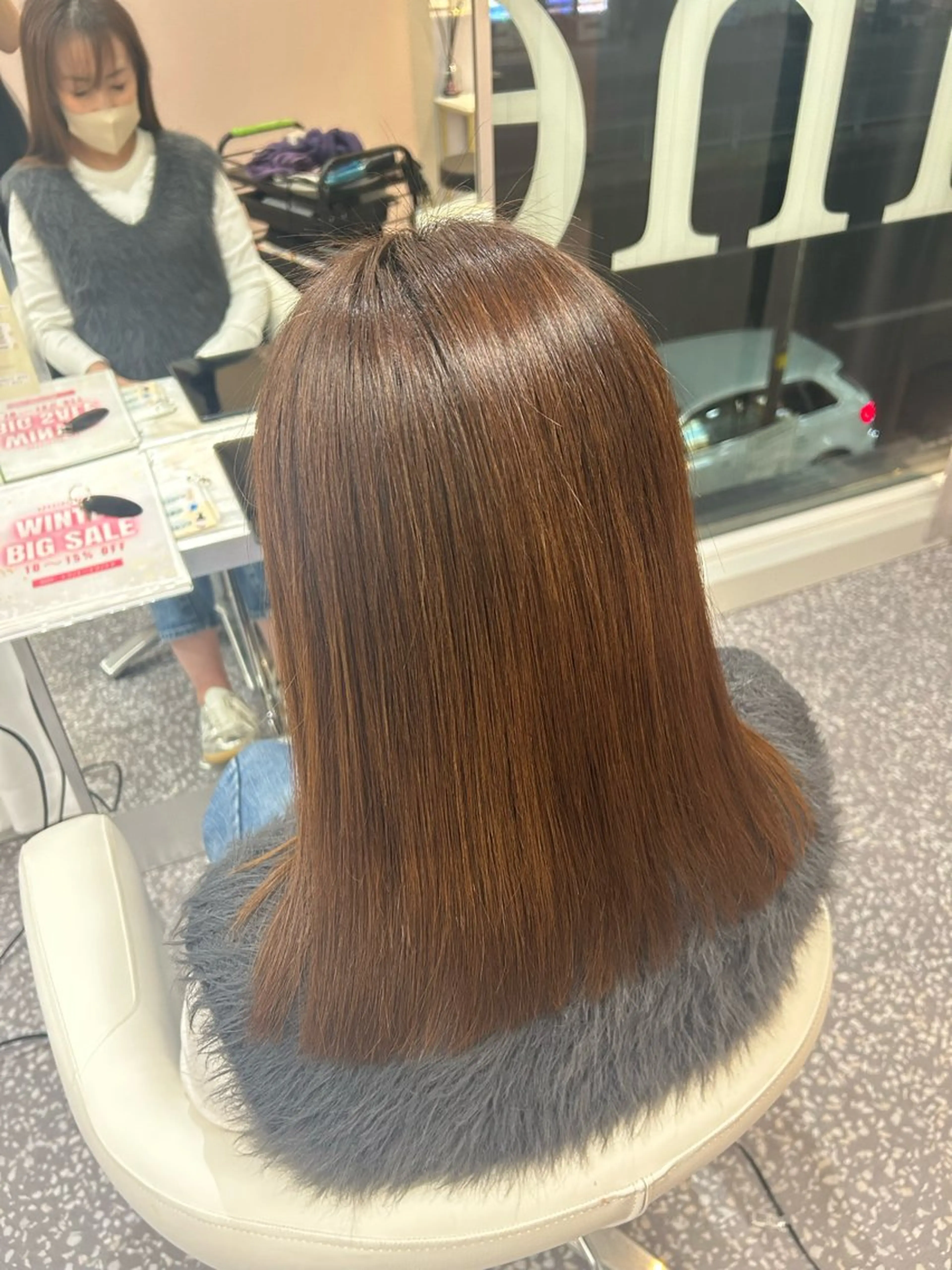 ミディアム 縮毛矯正 山田 来留未のヘアスタイル