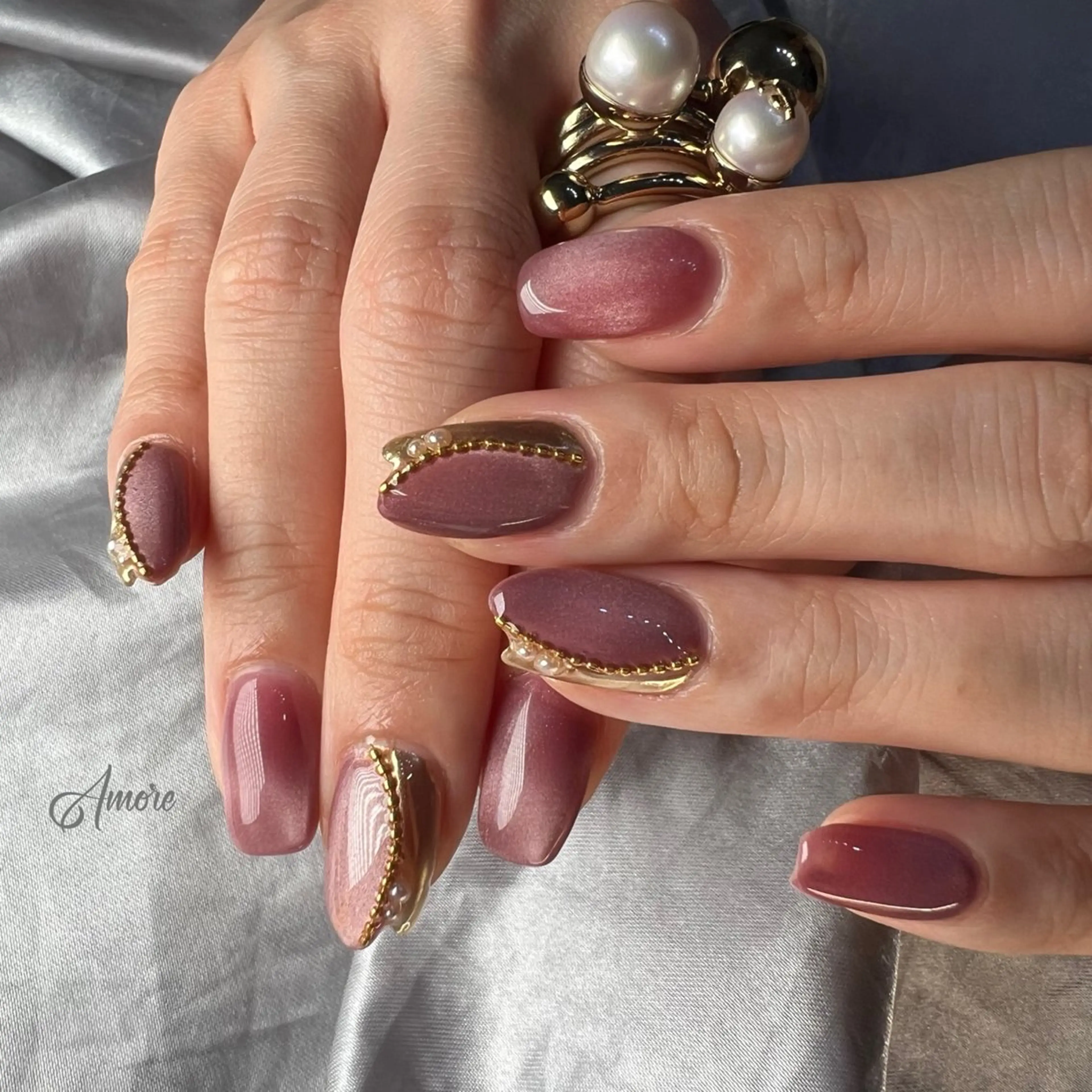 ネイル ジェルネイル キラキラネイル 韓国ネイル マグネットネイル パラジェル You kyehwaのネイルデザイン