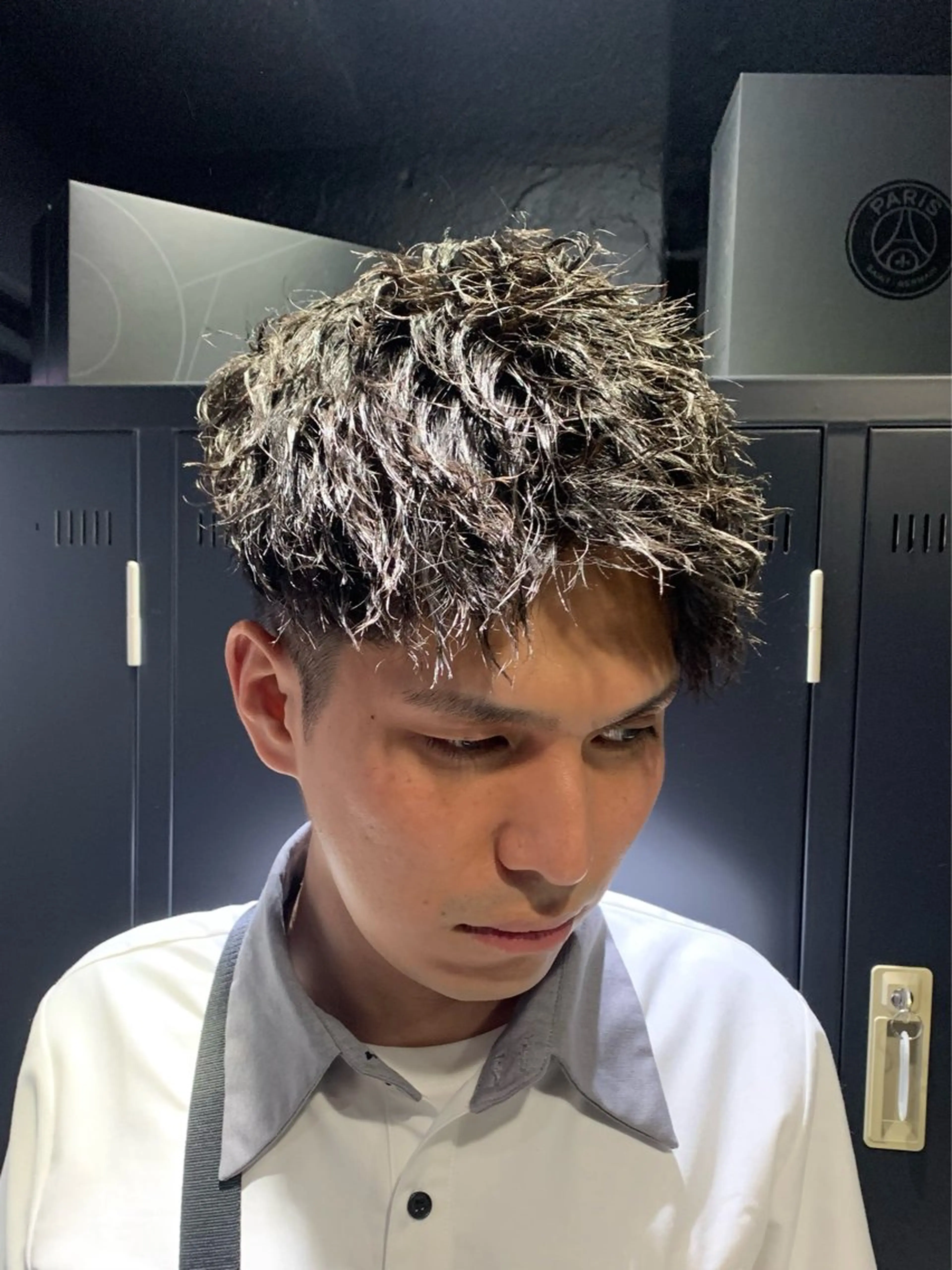 ショート メンズ カット パーマ トリートメント ヘアセット メンズパーマ/難波/ 心斎橋　室園亮佑のヘアスタイル