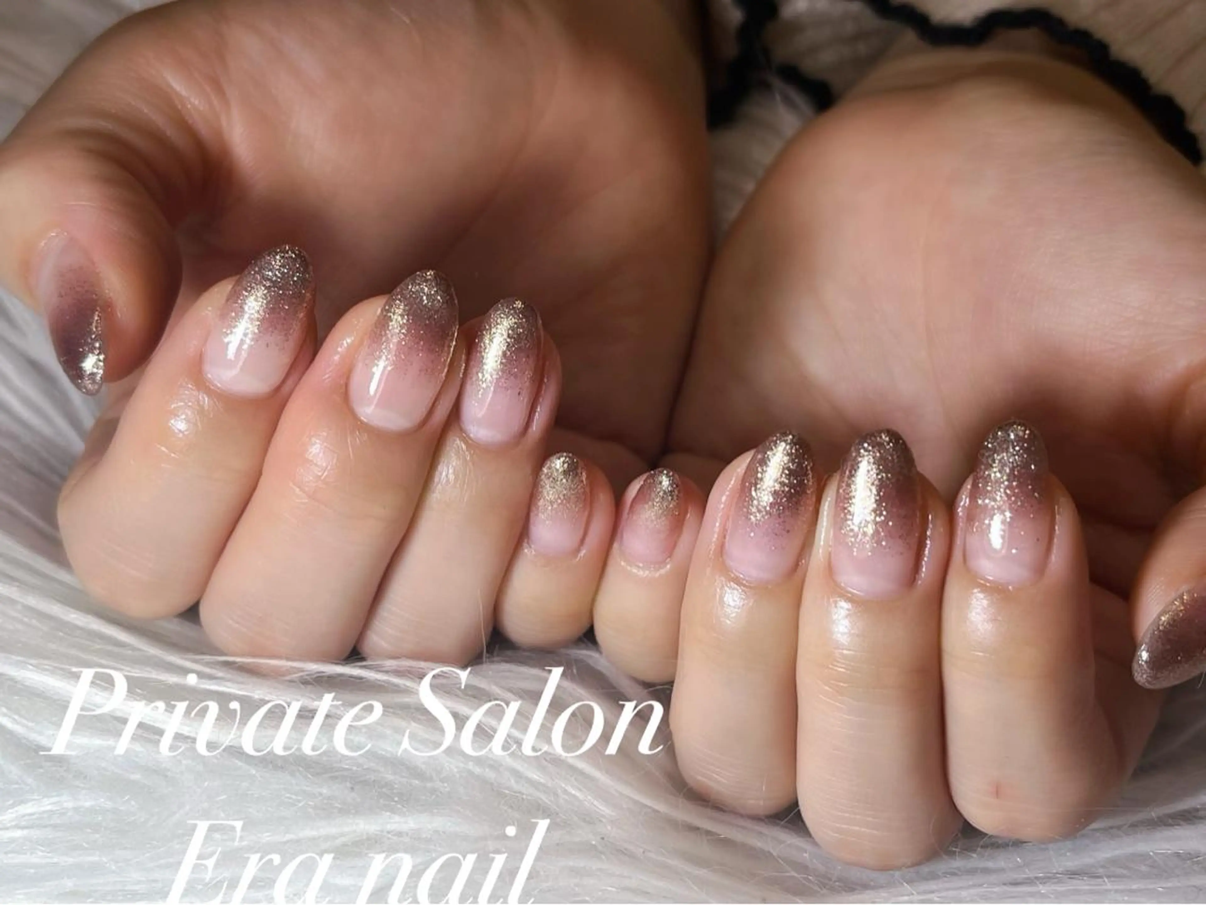 ネイル グラデーション ラメ(グリッター) ラメグラデーション ハンドネイル Era nailのネイルデザイン