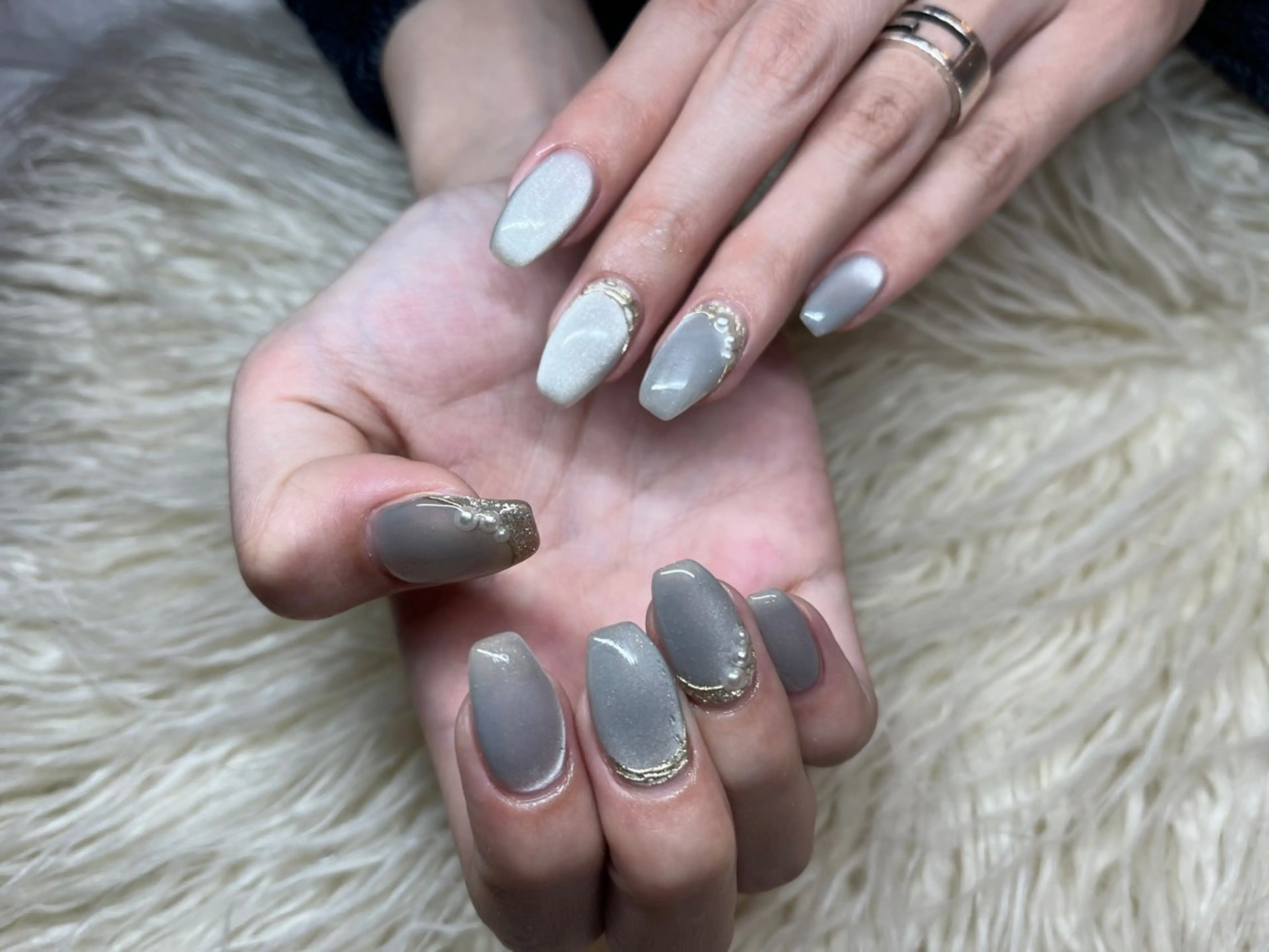 ネイル マグネットネイル 春ネイル ハンドネイル Nail salon LuaRのネイルデザイン