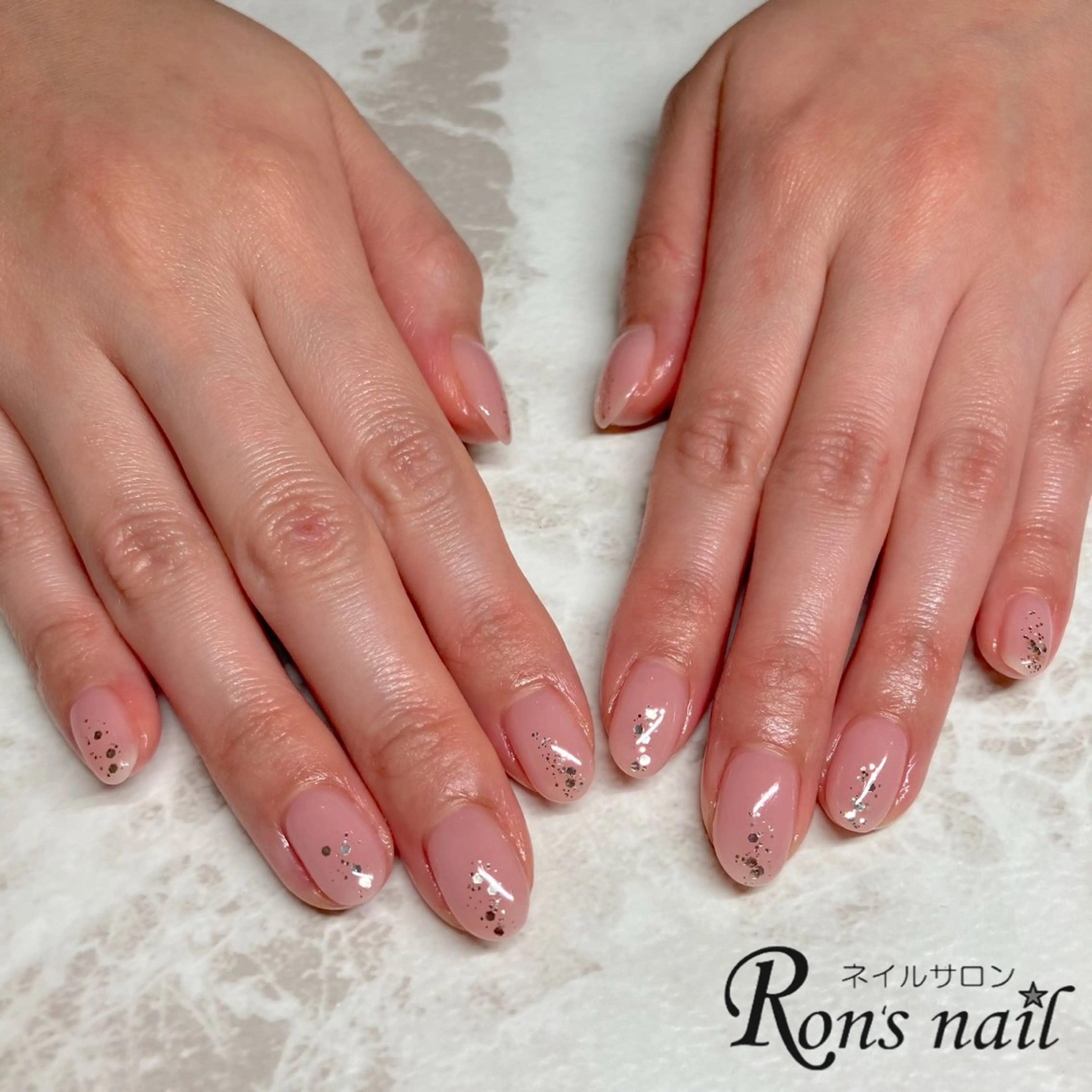 ネイル ラメ(グリッター) ワンカラーネイル Ron's nail 笹岡のネイルデザイン