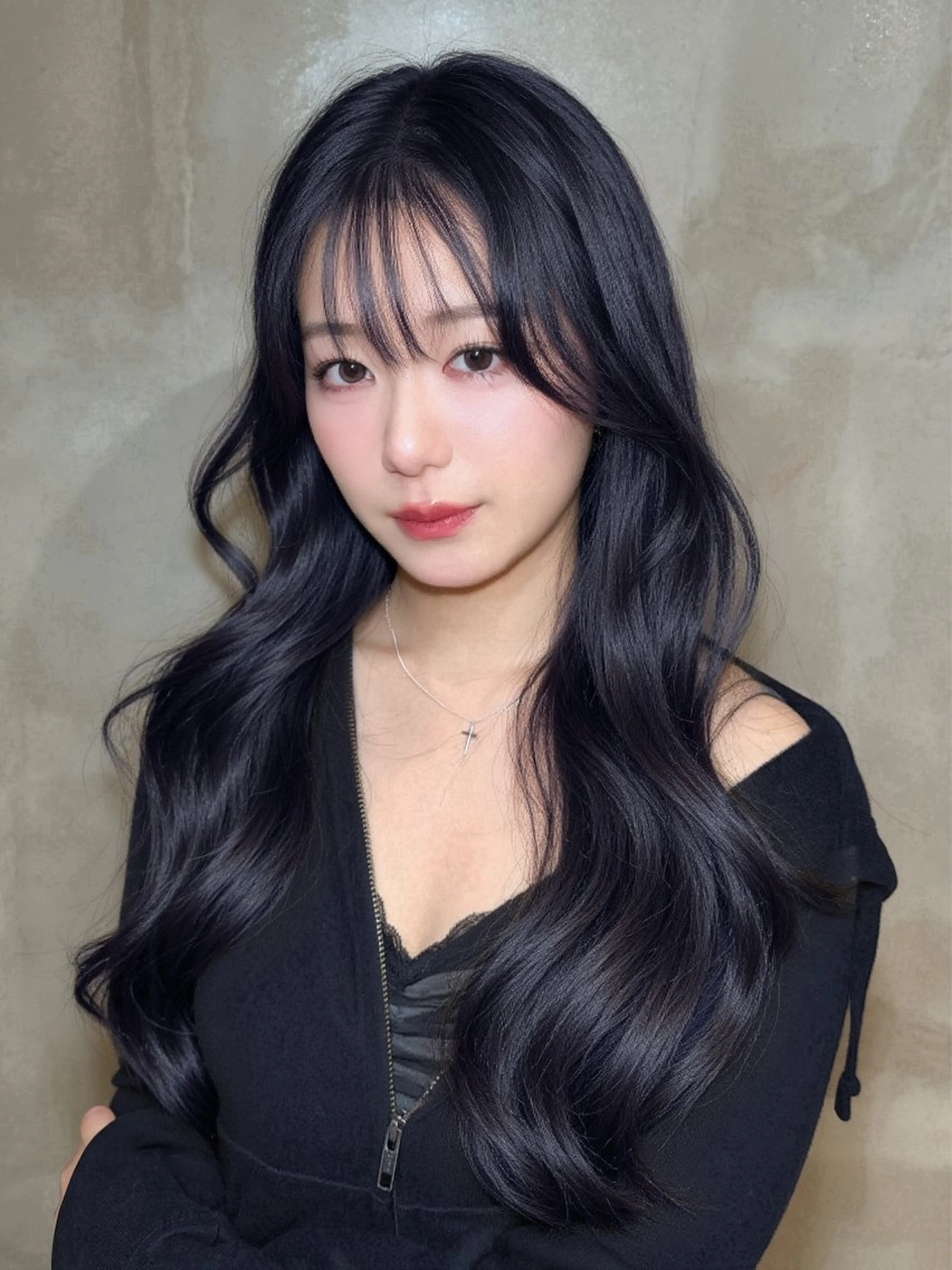 セミロング カラー ヘアアレンジ ヘアカラー トリートメント 韓国レイヤーカット/ 儚げカラーチナツのヘアスタイル