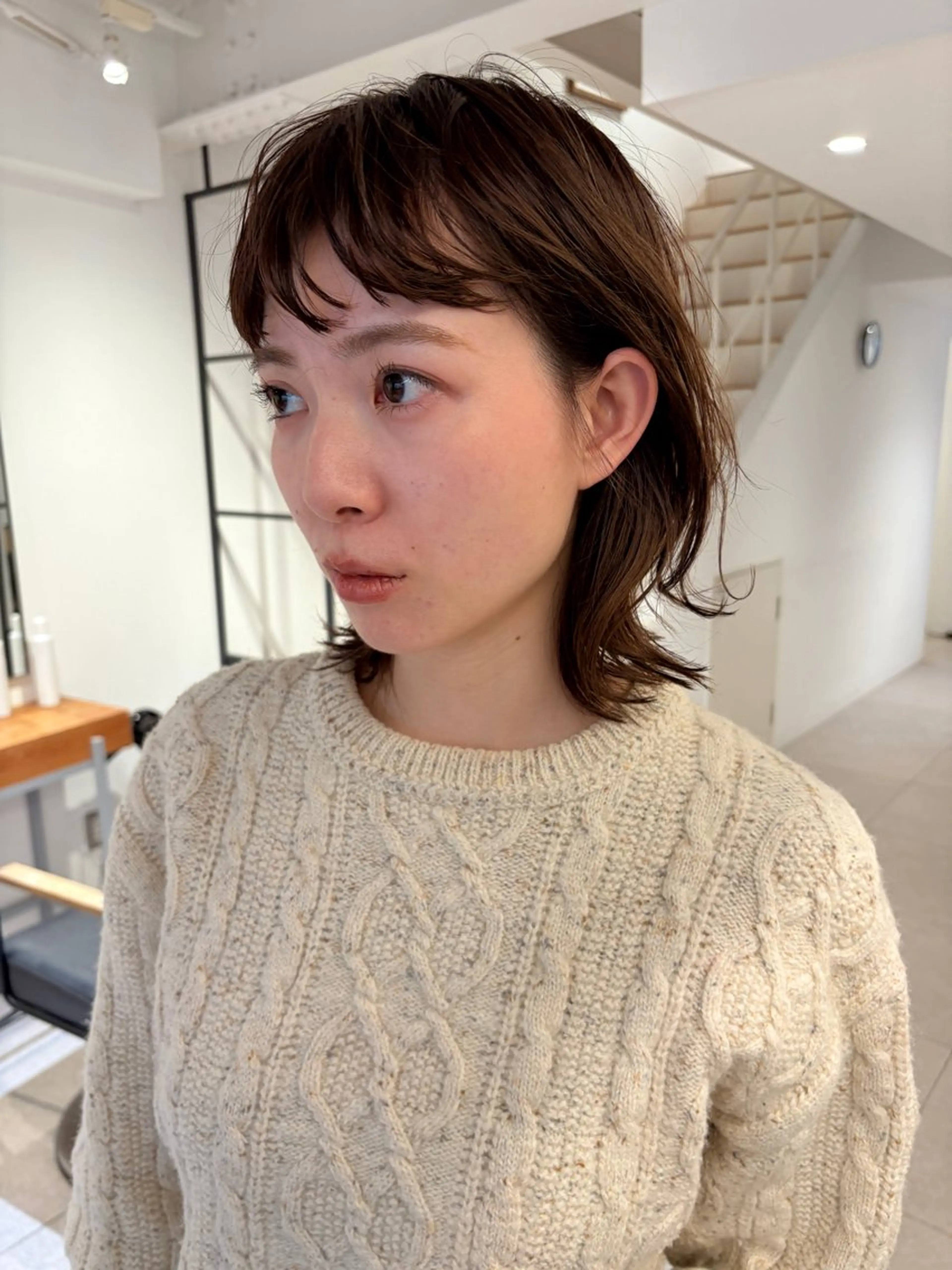 ミディアム オン眉 Nary裏寺所属・Yuuna 京都美容室のヘアスタイル