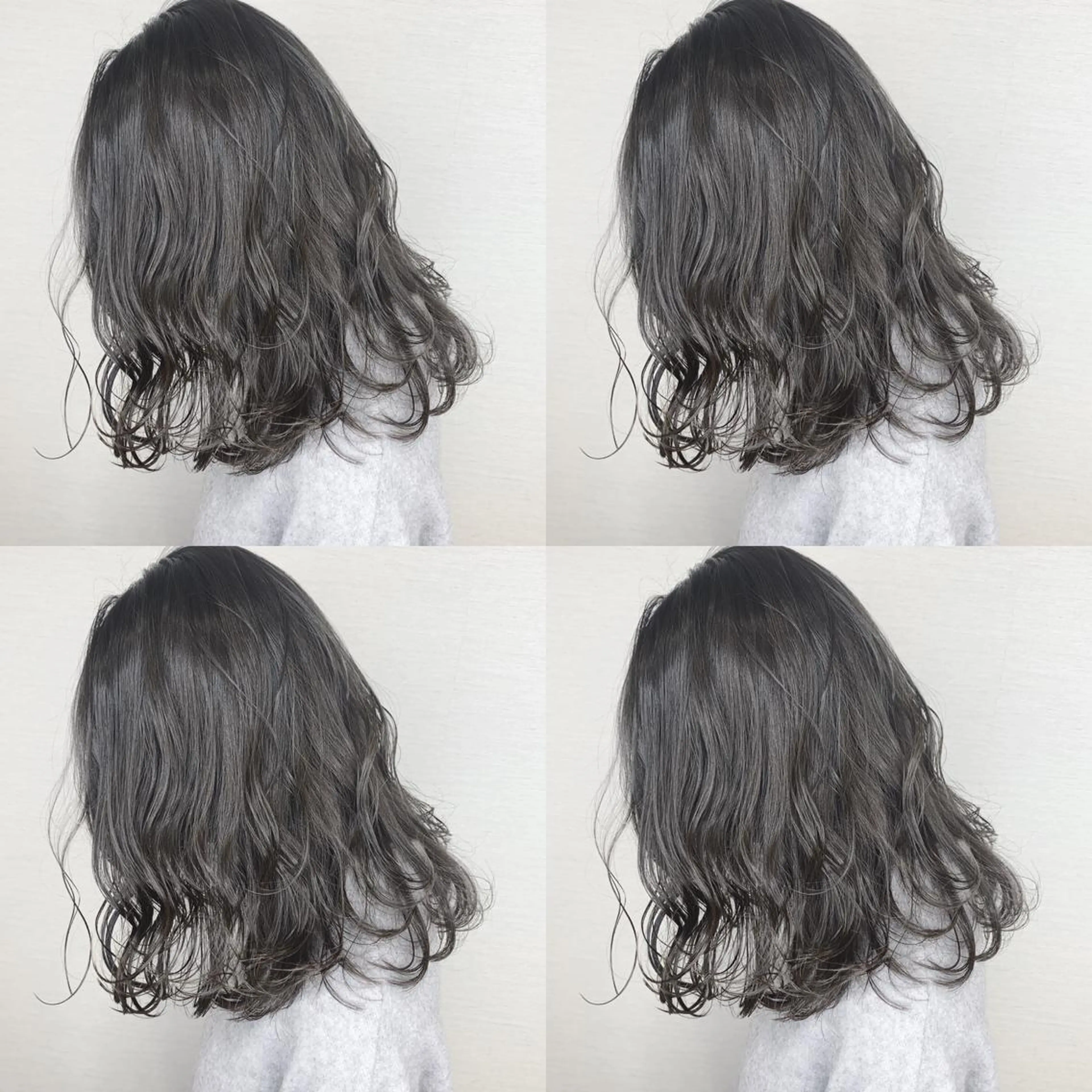 セミロング カラー 韓国レイヤーカット/ ダブルカラーのヘアスタイル