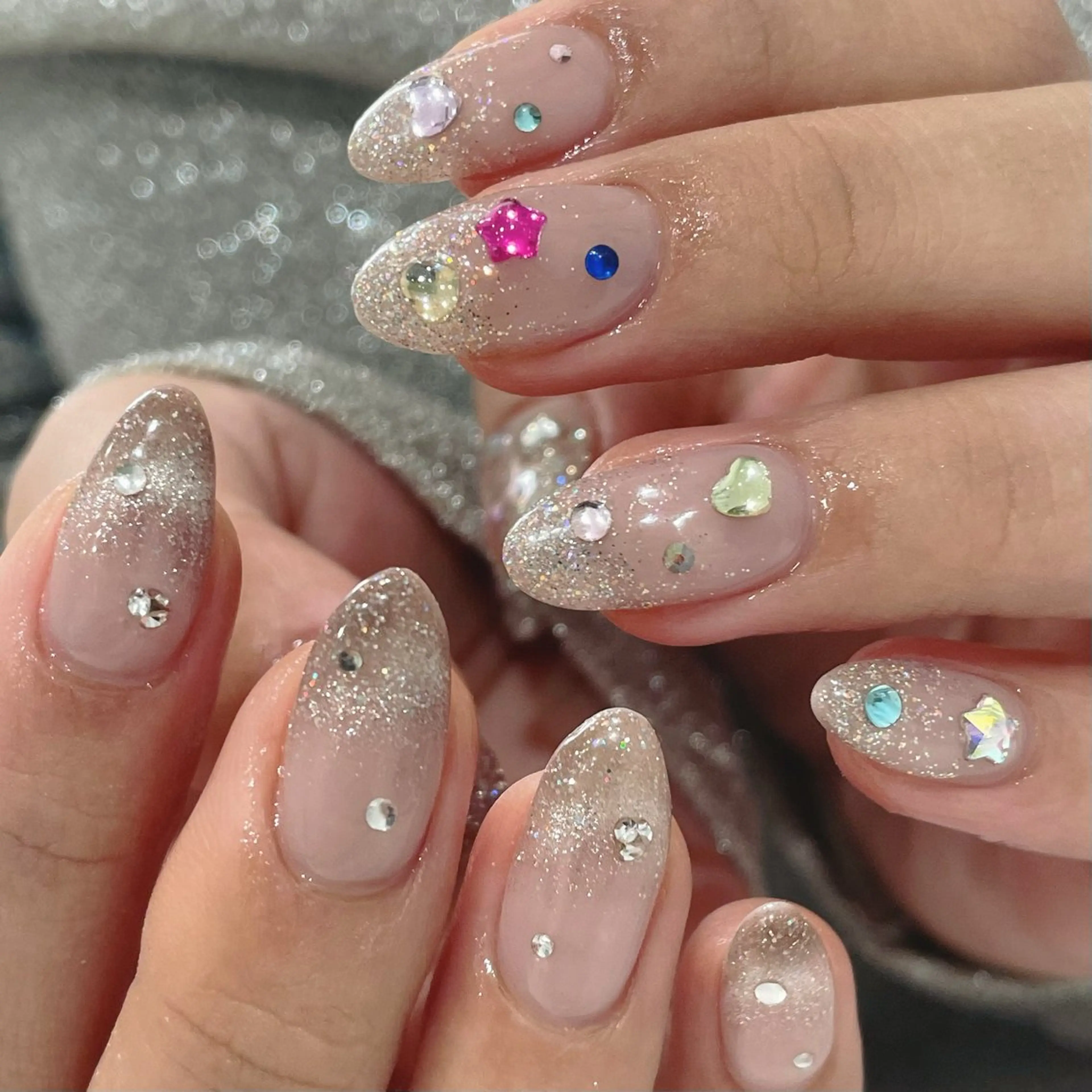 ネイル 氷ネイル・うるうるネイル キラキラネイル ハンドネイル Ricnail☾ ayanoのネイルデザイン