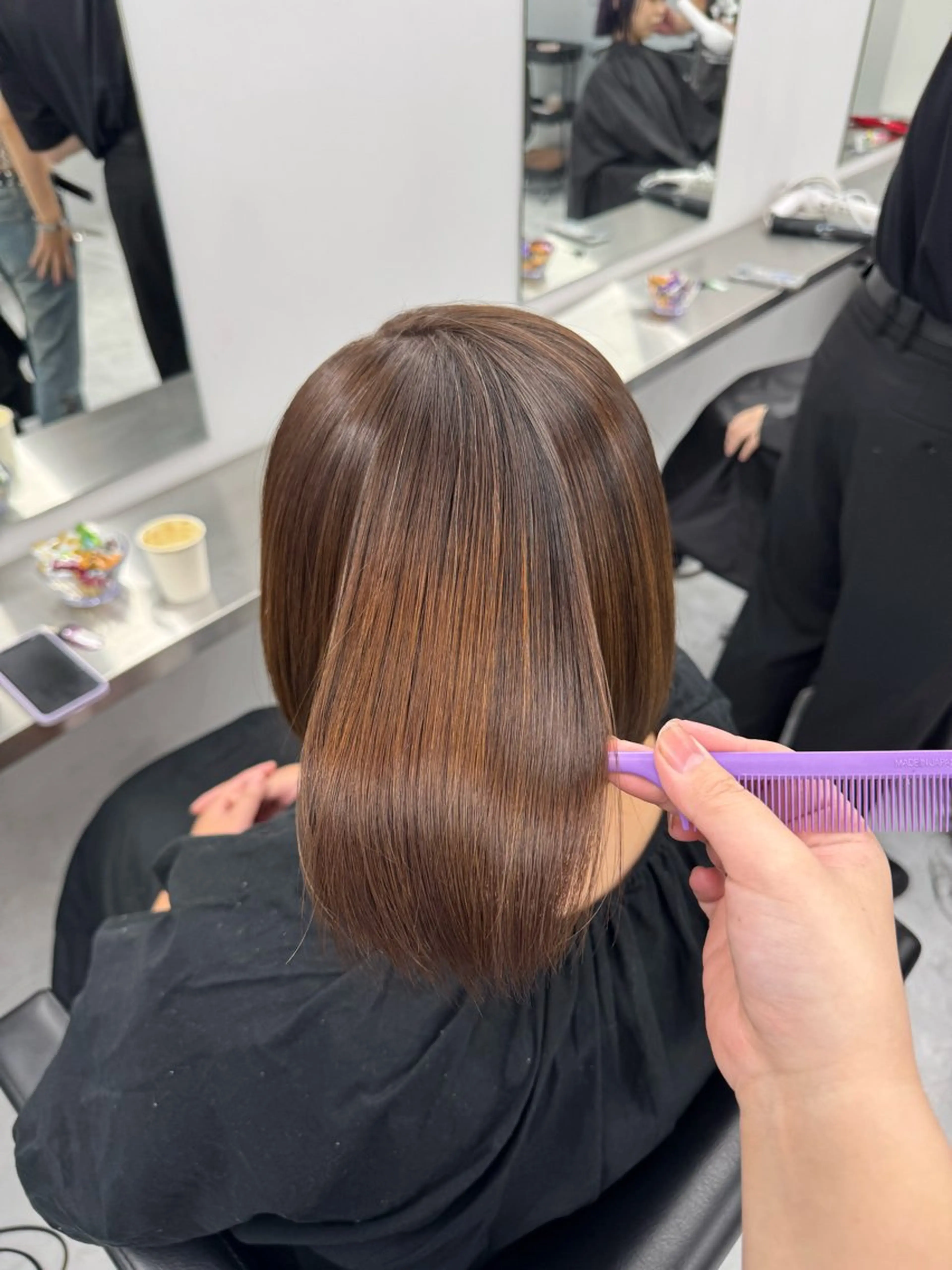 ミディアム うる艶🫧ハイトーン 💜🦋🫧ミズキのヘアスタイル