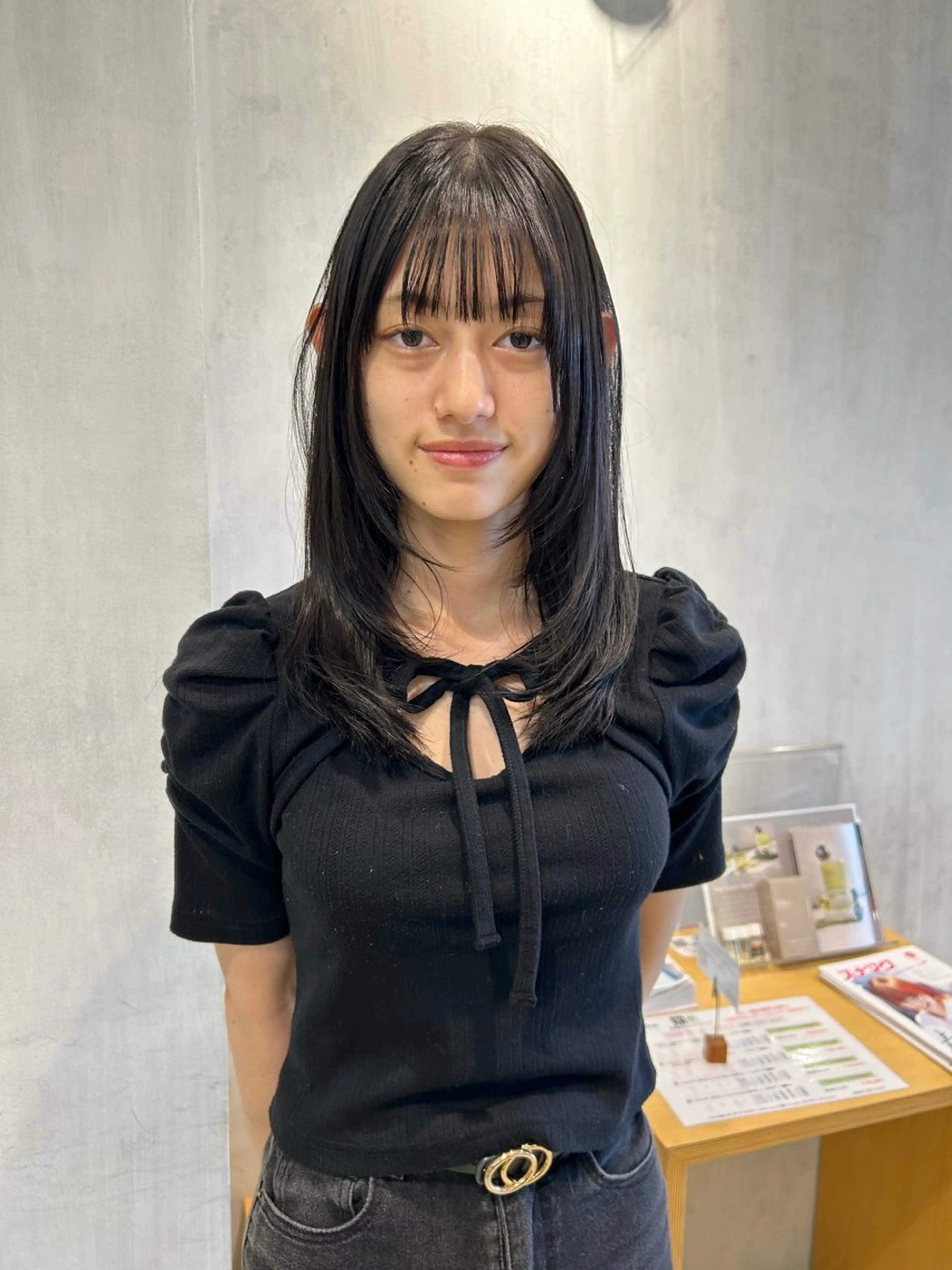 ミディアム レイヤーカット レイヤーカット/ツヤ 縮毛矯正/アチワのヘアスタイル