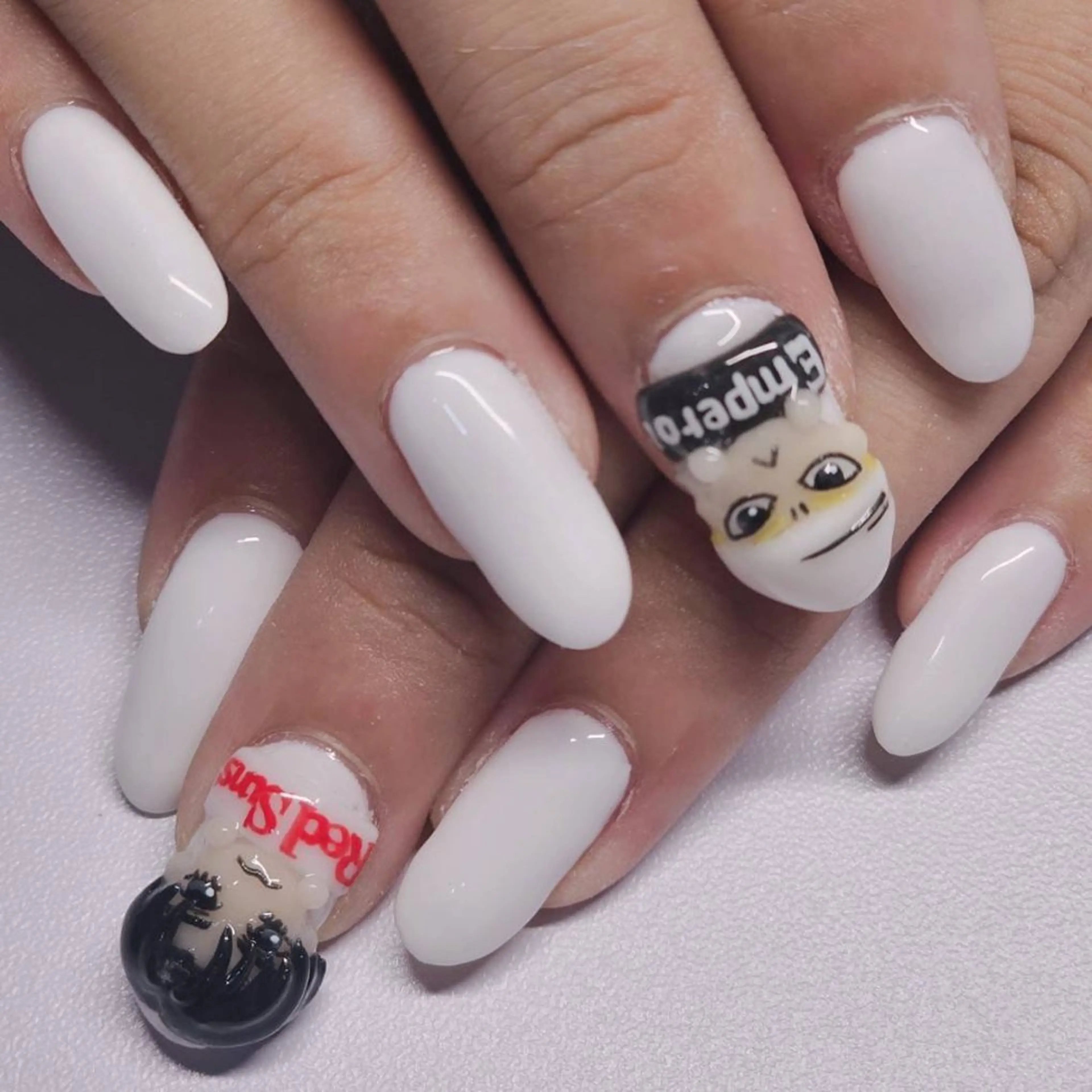 ネイル アートネイル ワンカラーネイル ホワイト ハンドネイル よしだ ひろきのネイルデザイン