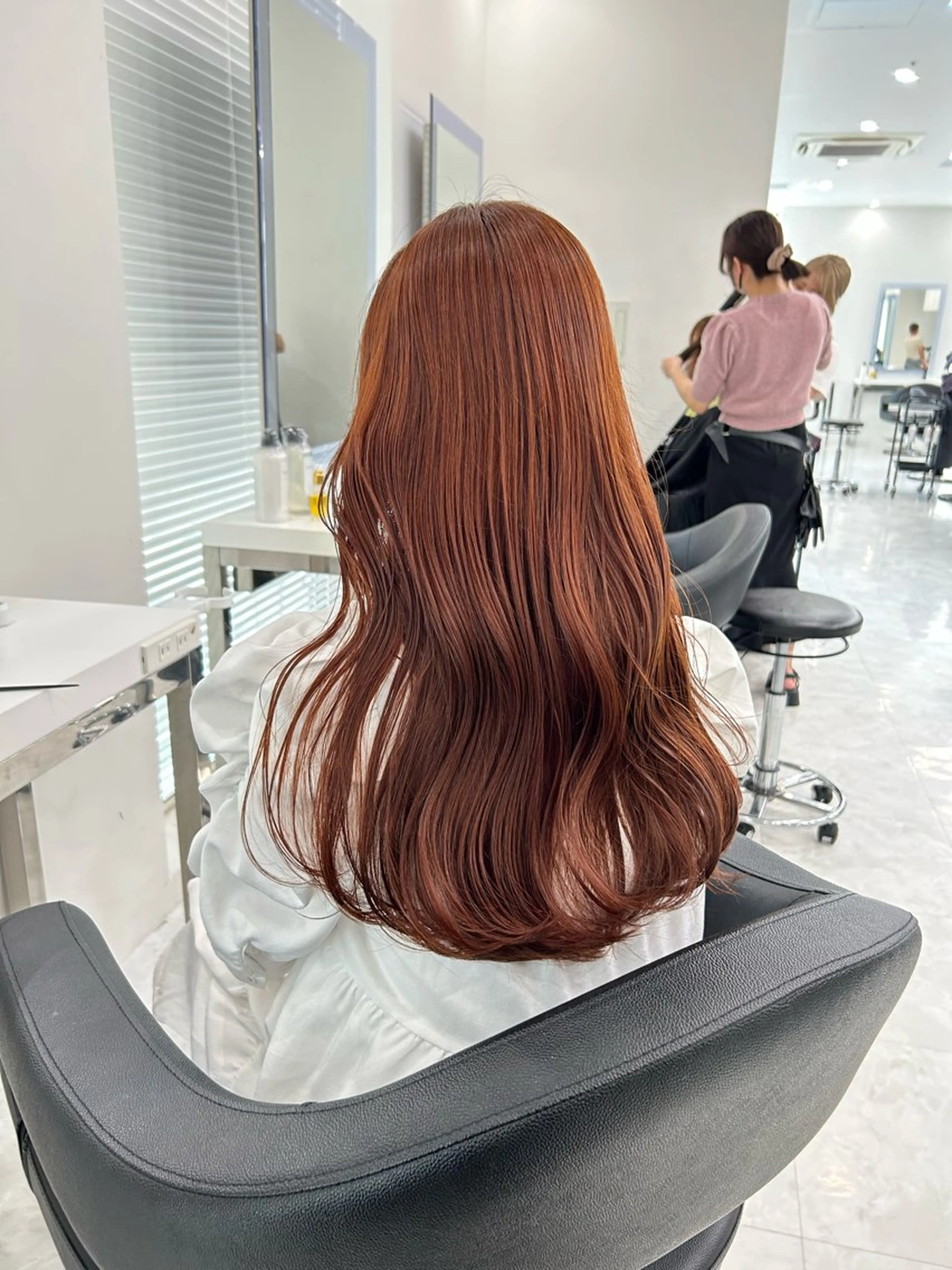 ロング カラー ブリーチ ブリーチなしカラー オレンジ 韓流メンズカット パーマ/KOTAのヘアスタイル