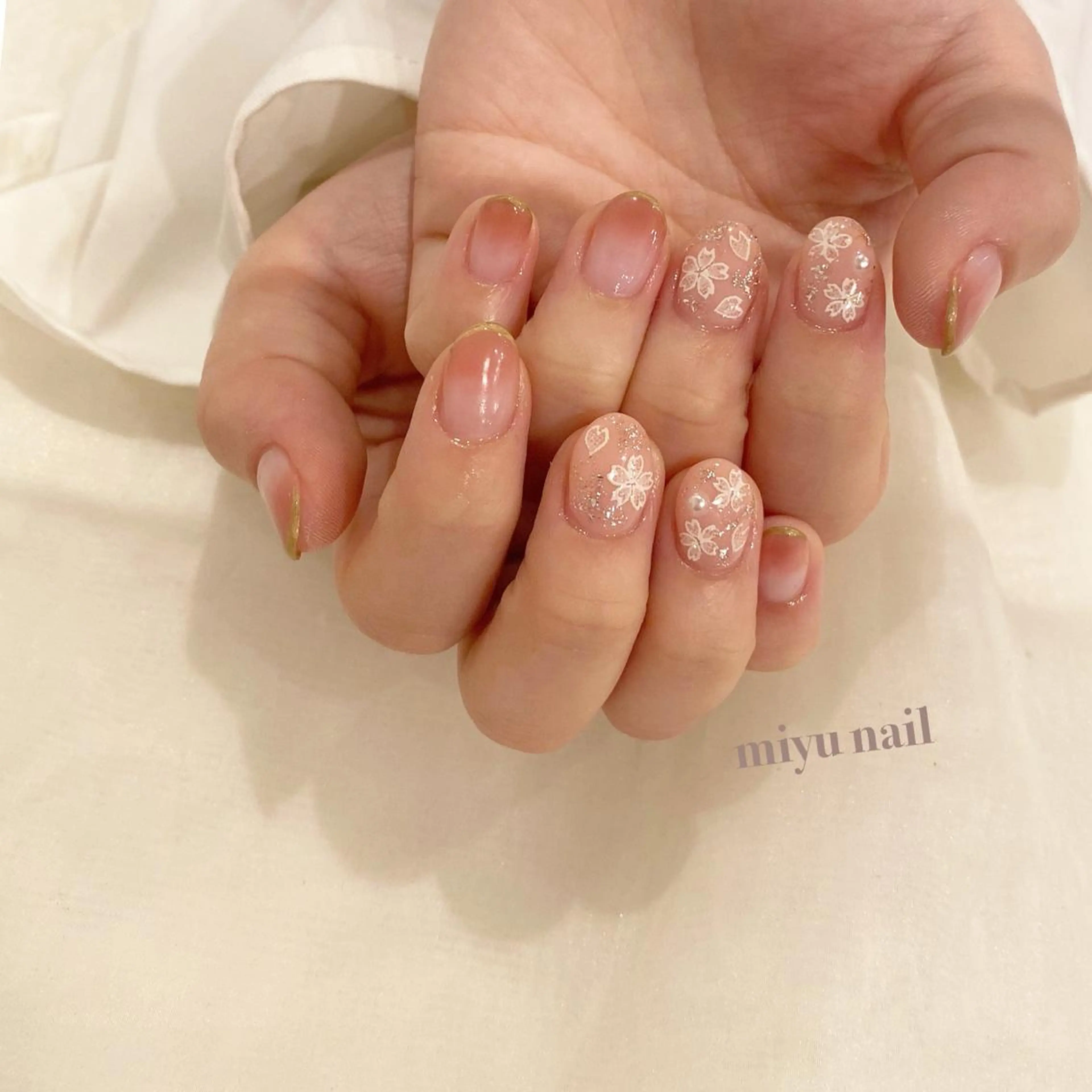 ネイル 桜ネイル 春ネイル oreo salon miyu 池袋のネイルデザイン