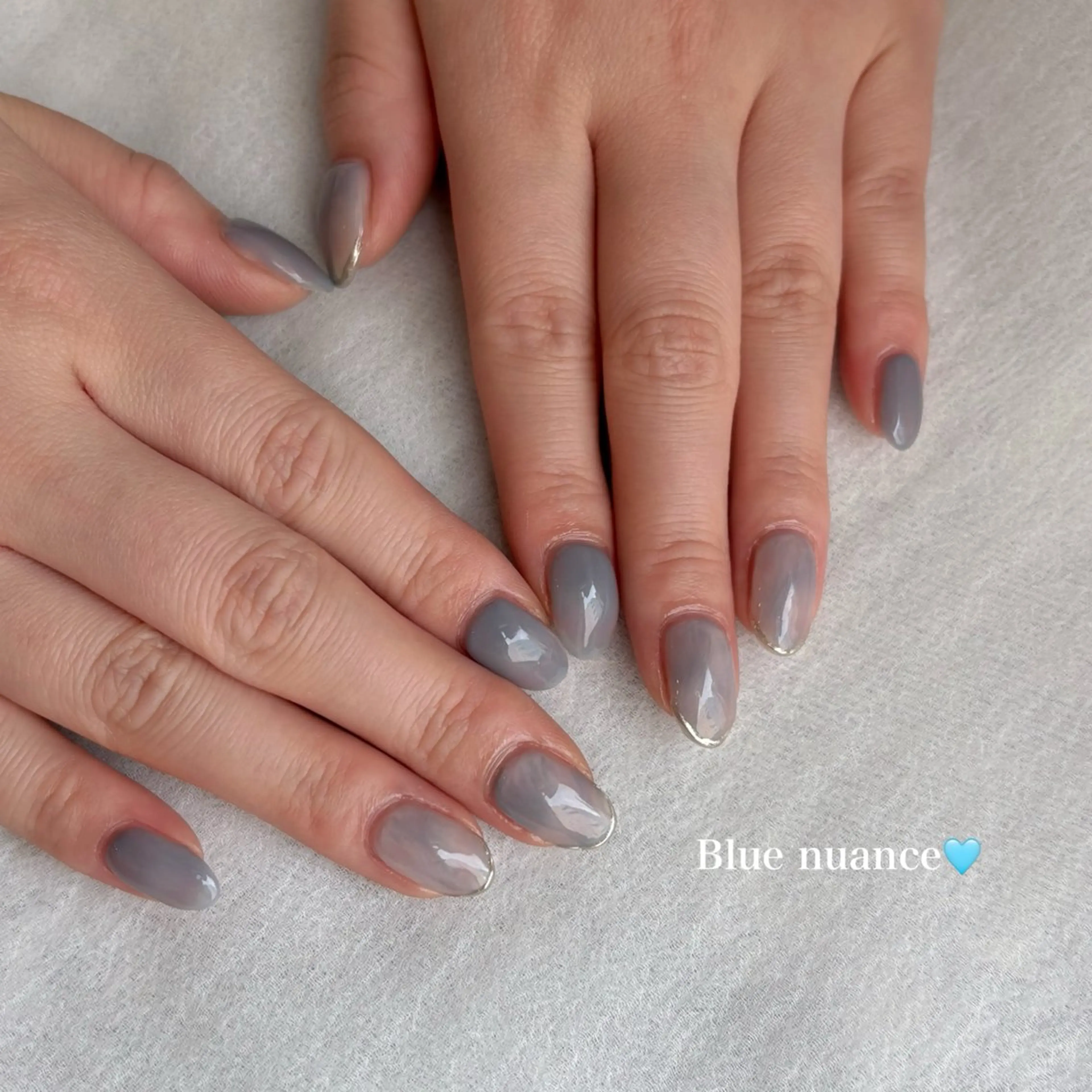 ネイル ブルー ニュアンスネイル Rich+nail Mayuのネイルデザイン