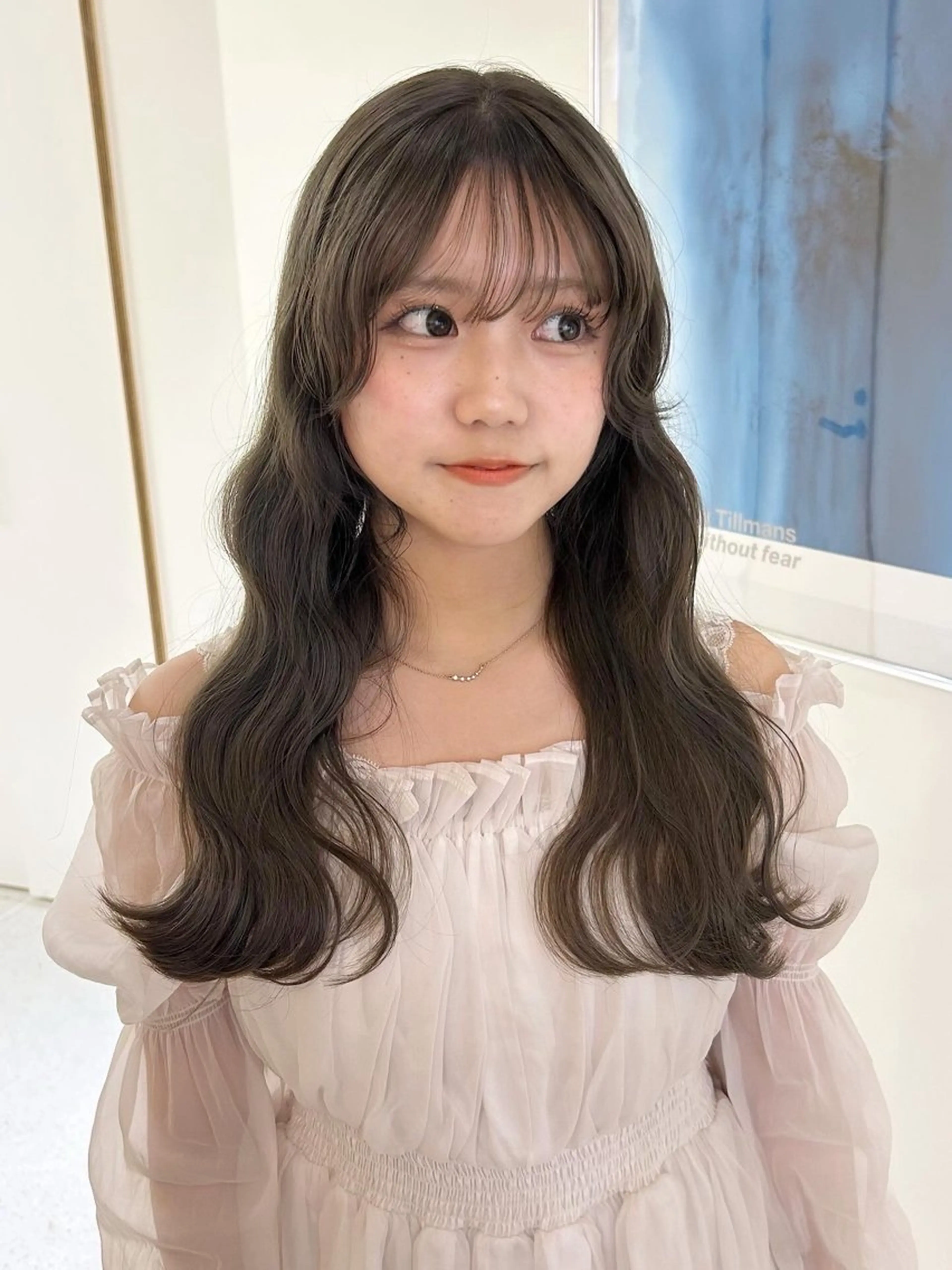 カラー 透明感カラー オリーブカラー 藤原 美羽のヘアスタイル