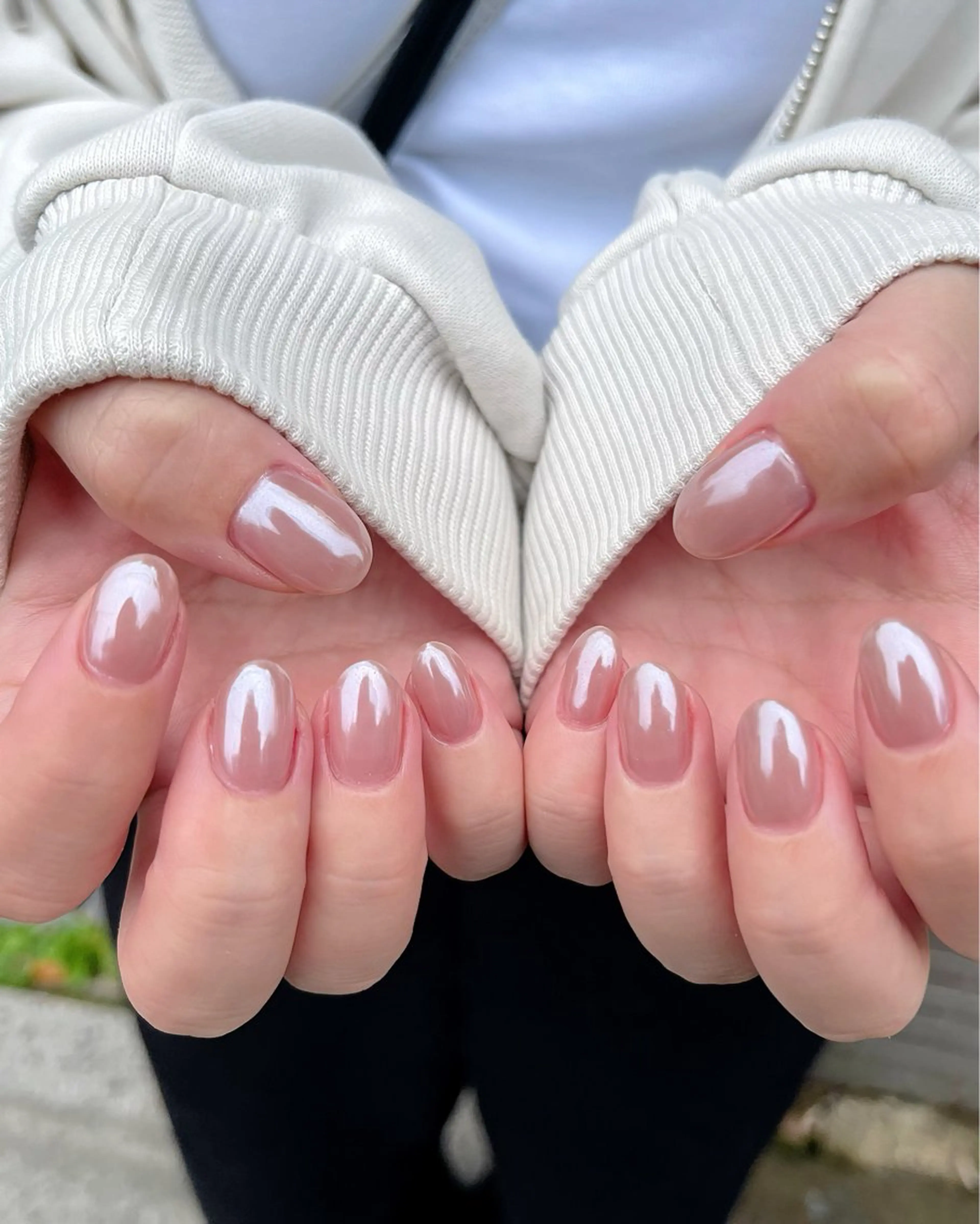 ネイル チークネイル フラッシュネイル ハート 水色 ミラーネイル ハンドネイル 🫧OPELIA NAIL渋谷🫧のネイルデザイン