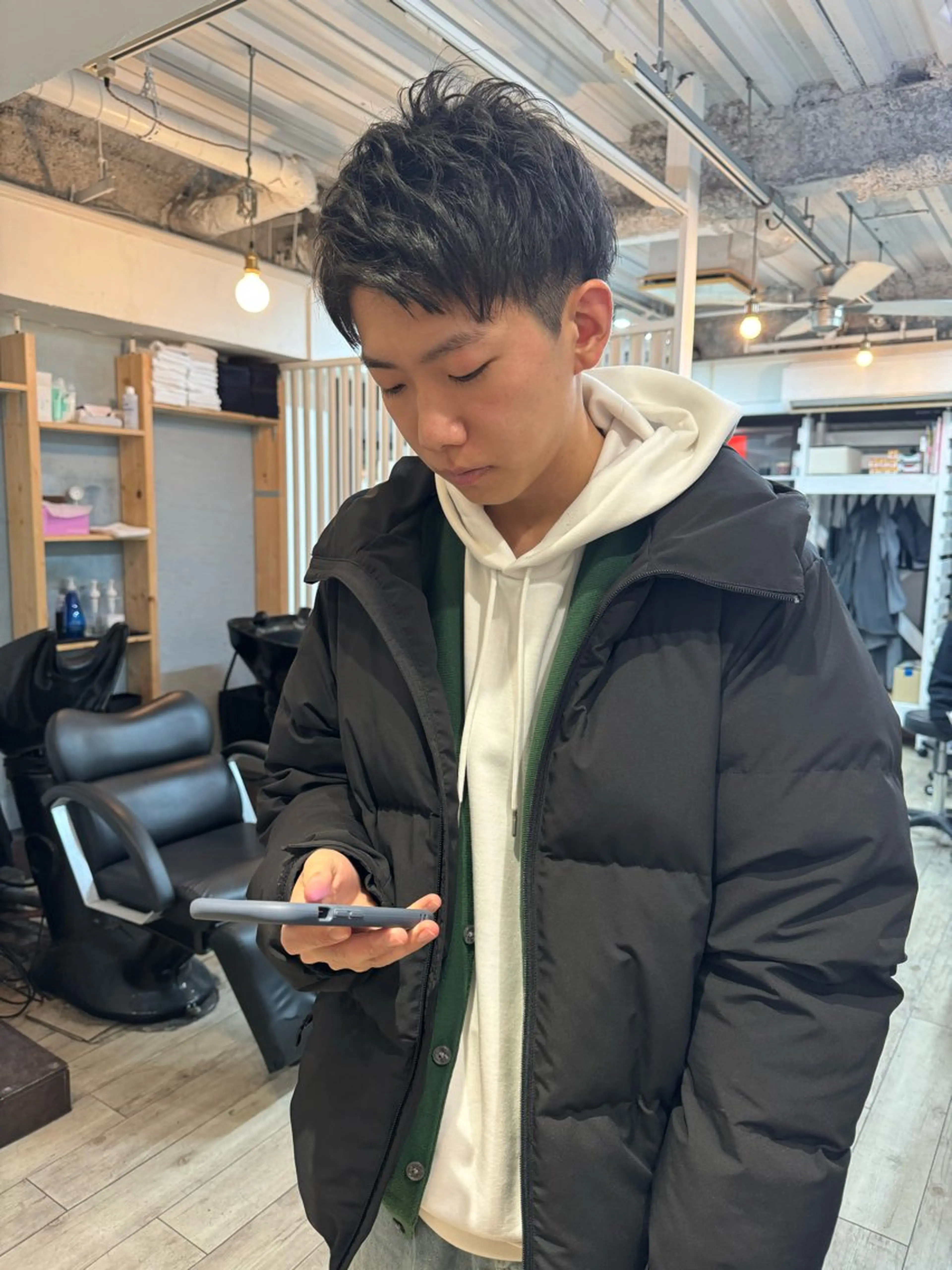 カラー パーマ メンズ アップバング センターパート マッシュ メンズパーマ スパイキーショート カット ヘアセット 【池袋/スパイキー ショート】ⓝⓘⓜⓤのヘアスタイル