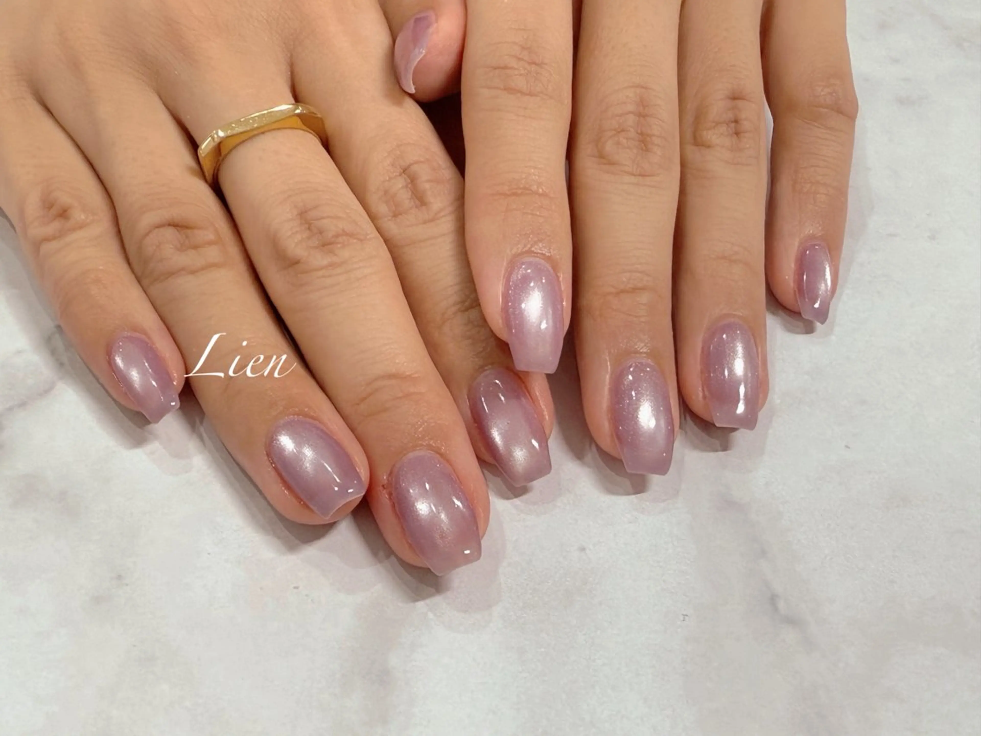 ネイル 長さ出し フットネイル フレンチネイル ジェルネイル ガラスフレンチ ハンドネイル Lien(リアン) 銀座駅6分のネイルデザイン