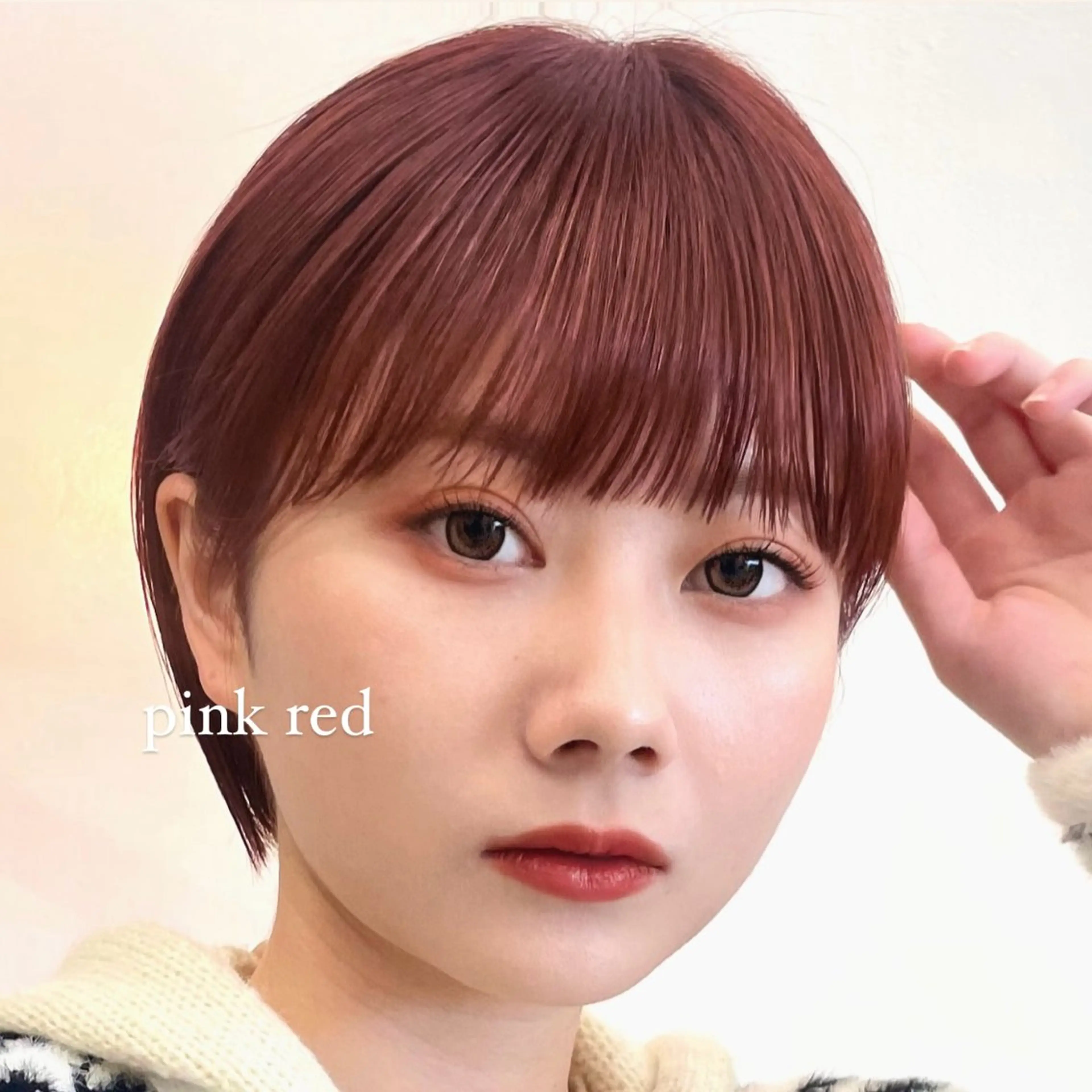 ショート カラー ヘアアレンジ ブリーチ ピンクカラー レッドカラー ボブ/レイヤー/ 艶髪/HANA💗のヘアスタイル