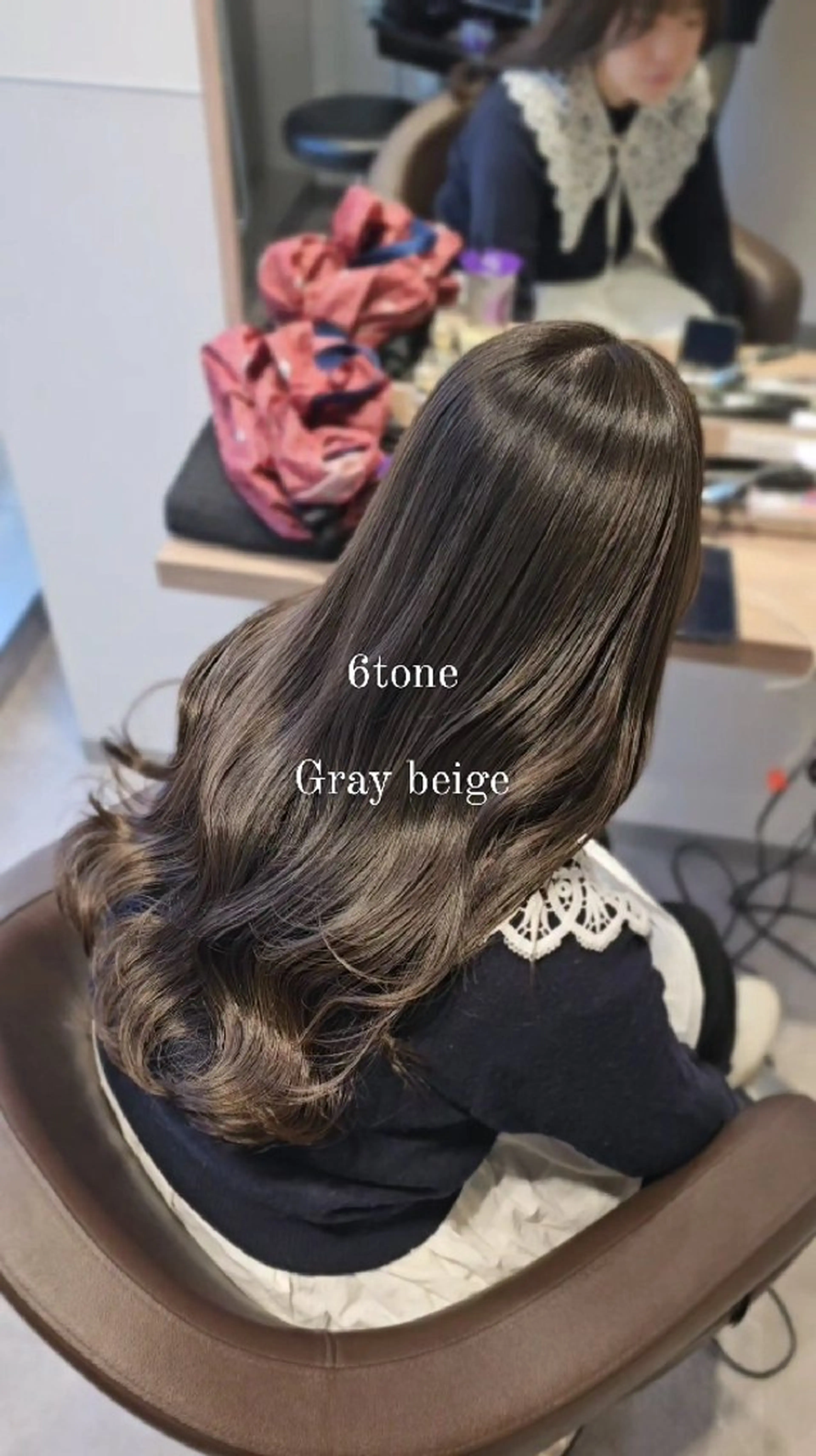 セミロング カラー 透明感カラー グレージュ カット ヘアカラー トリートメント サロウィン　神戸三宮店所属・三宮No.1ブリーチ 無しカラー/杉山太貴のヘアスタイル