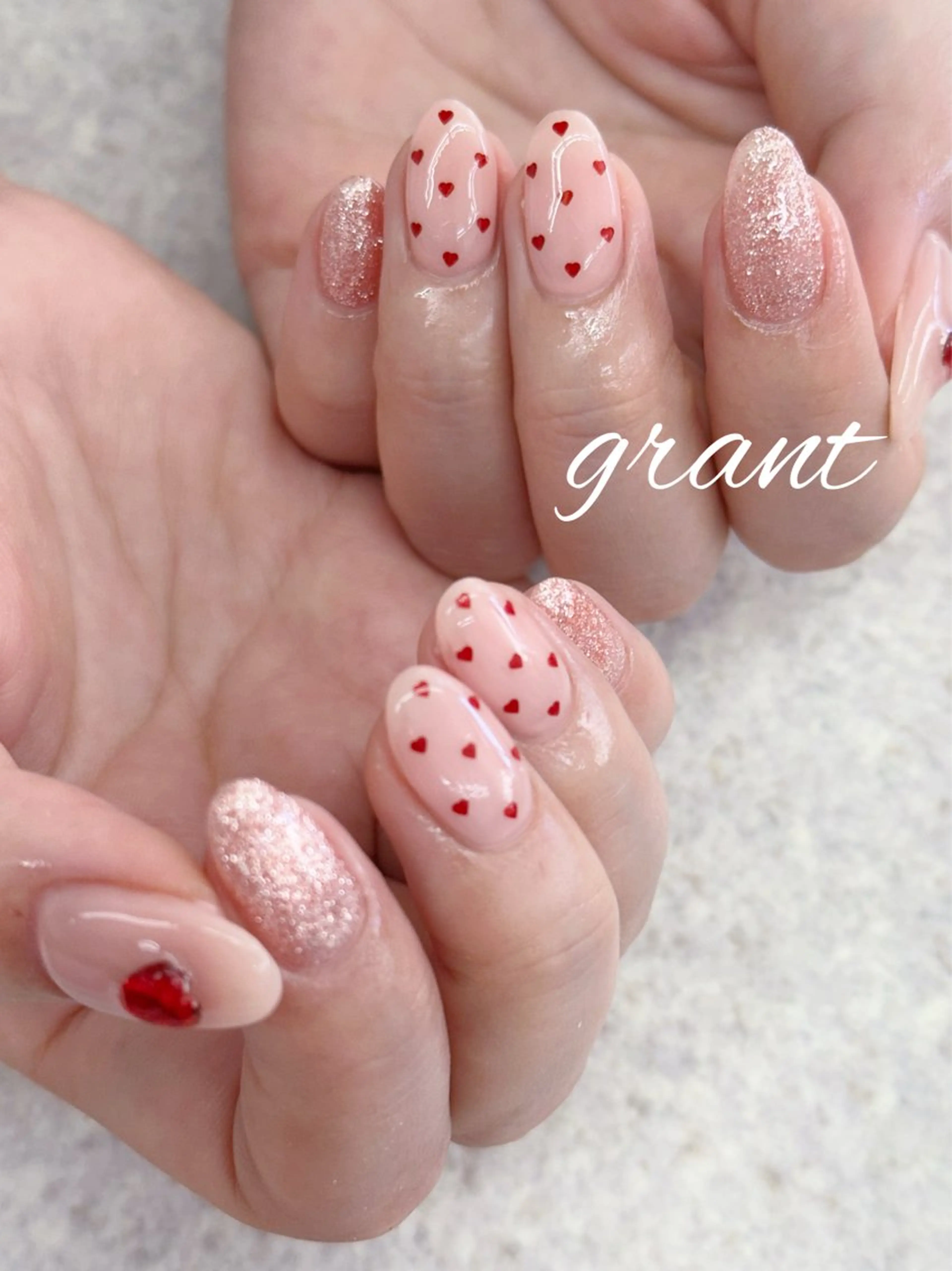 ネイル バレンタイン 冬ネイル ハンドネイル nail salon grant所属・nailsalon grantのネイルデザイン