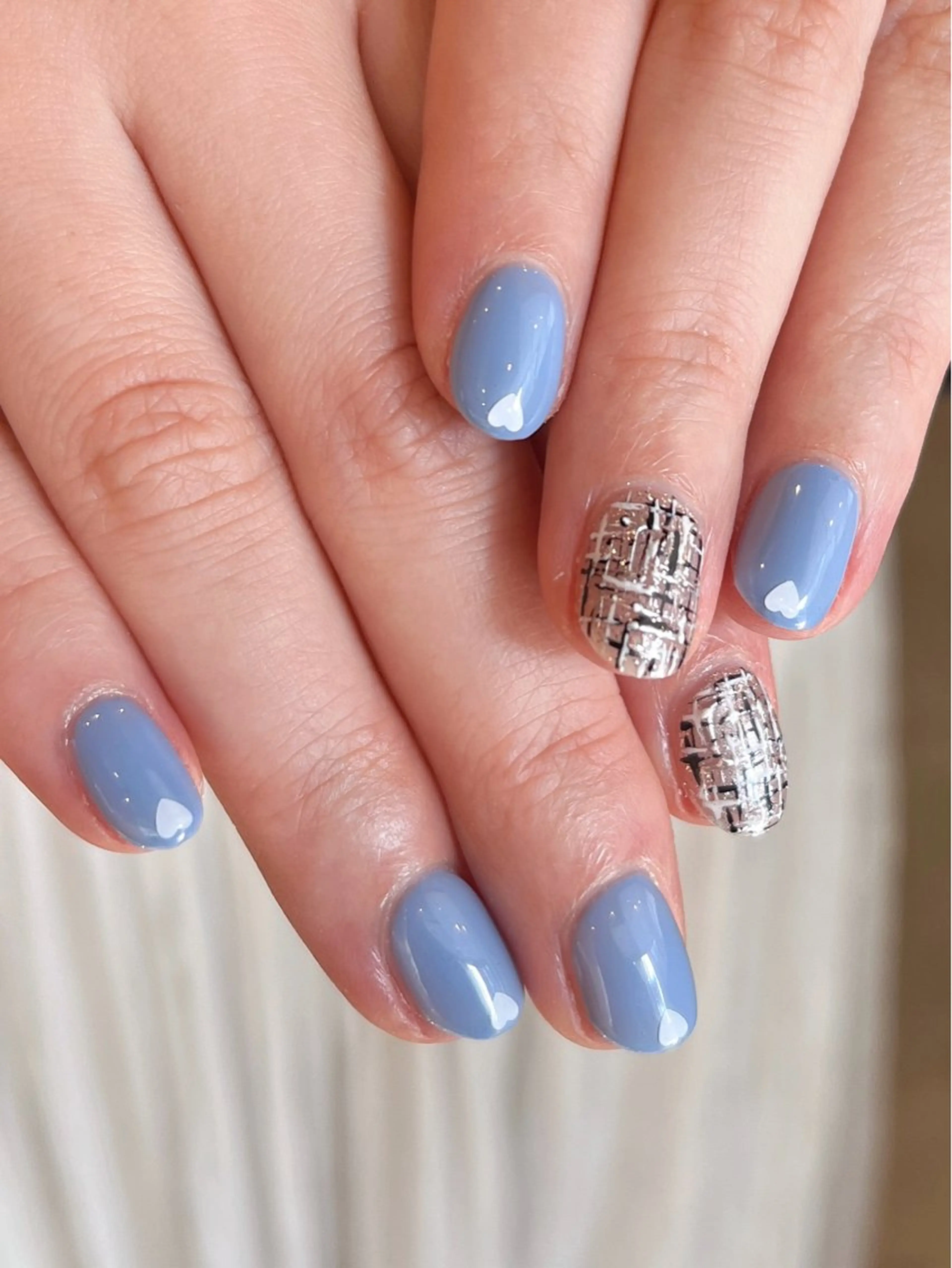 【オフなし】＊練習モデル＊アート2本（ツイード柄）の写真