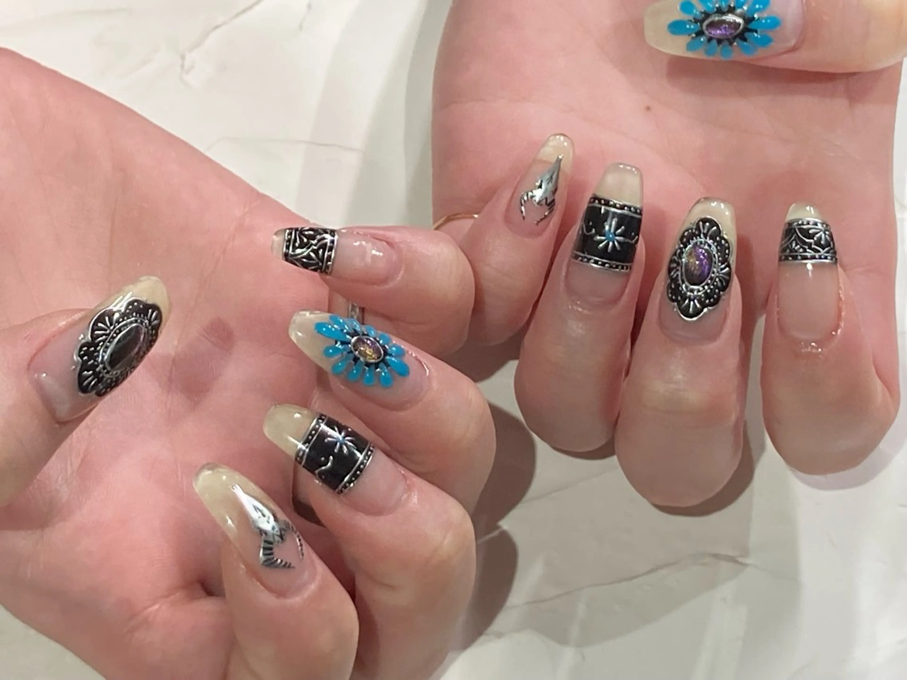 ネイル アートネイル クリアネイル ハンドネイル 【Bright】 Rieのネイルデザイン