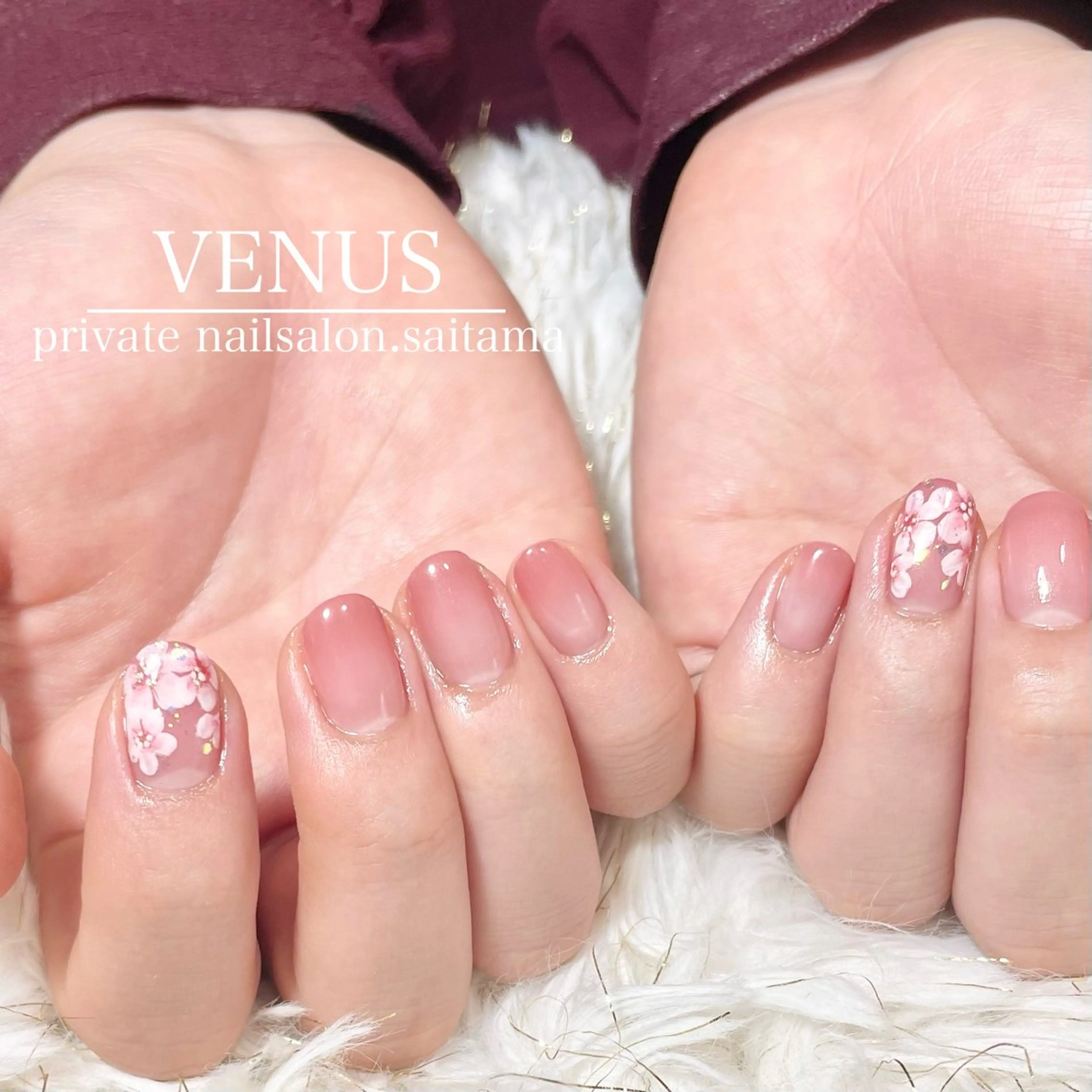 ネイル 桜ネイル ワンカラーネイル nailsalon VENUSのネイルデザイン