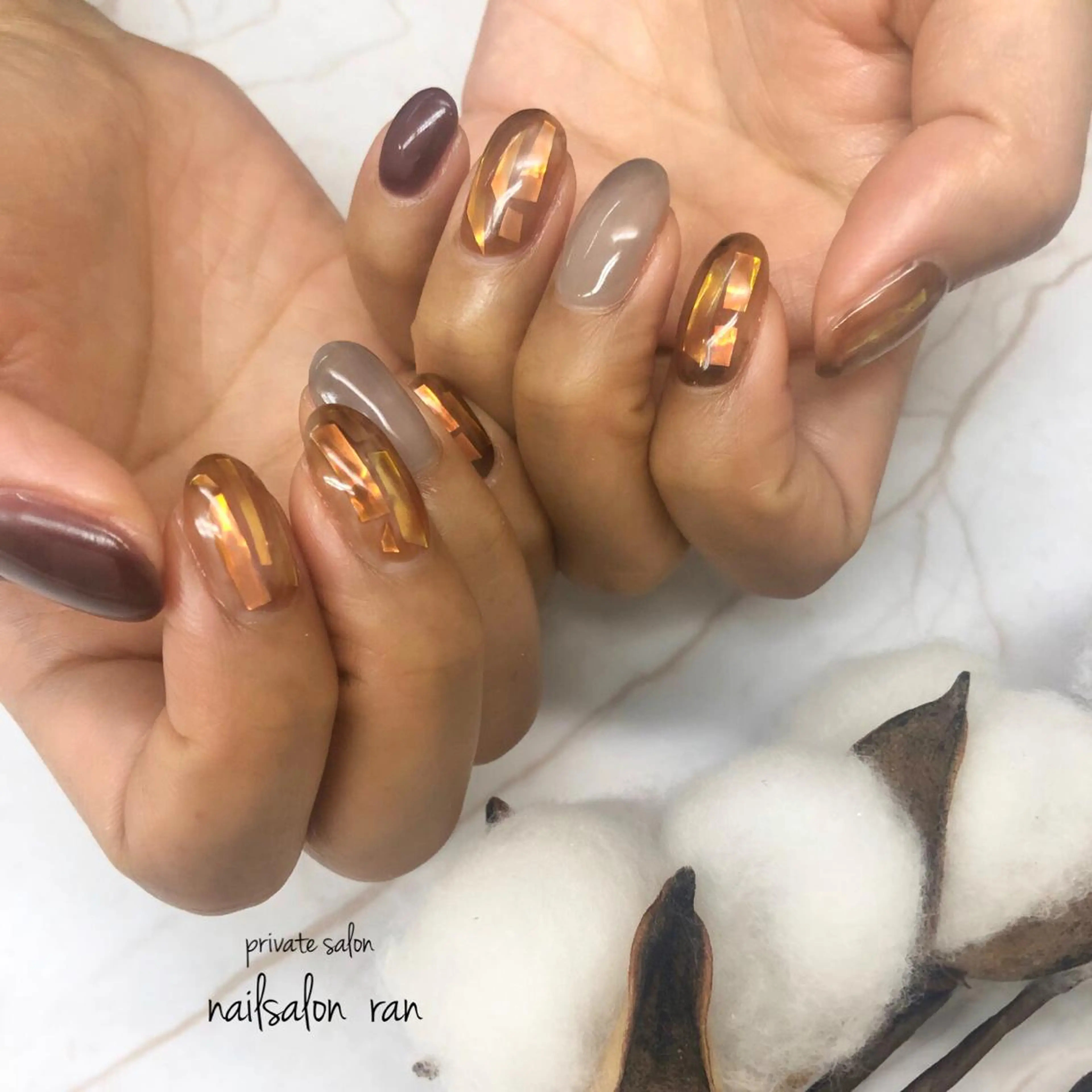 ネイル 持ち込み ニュアンスネイル nailsalon ranのネイルデザイン