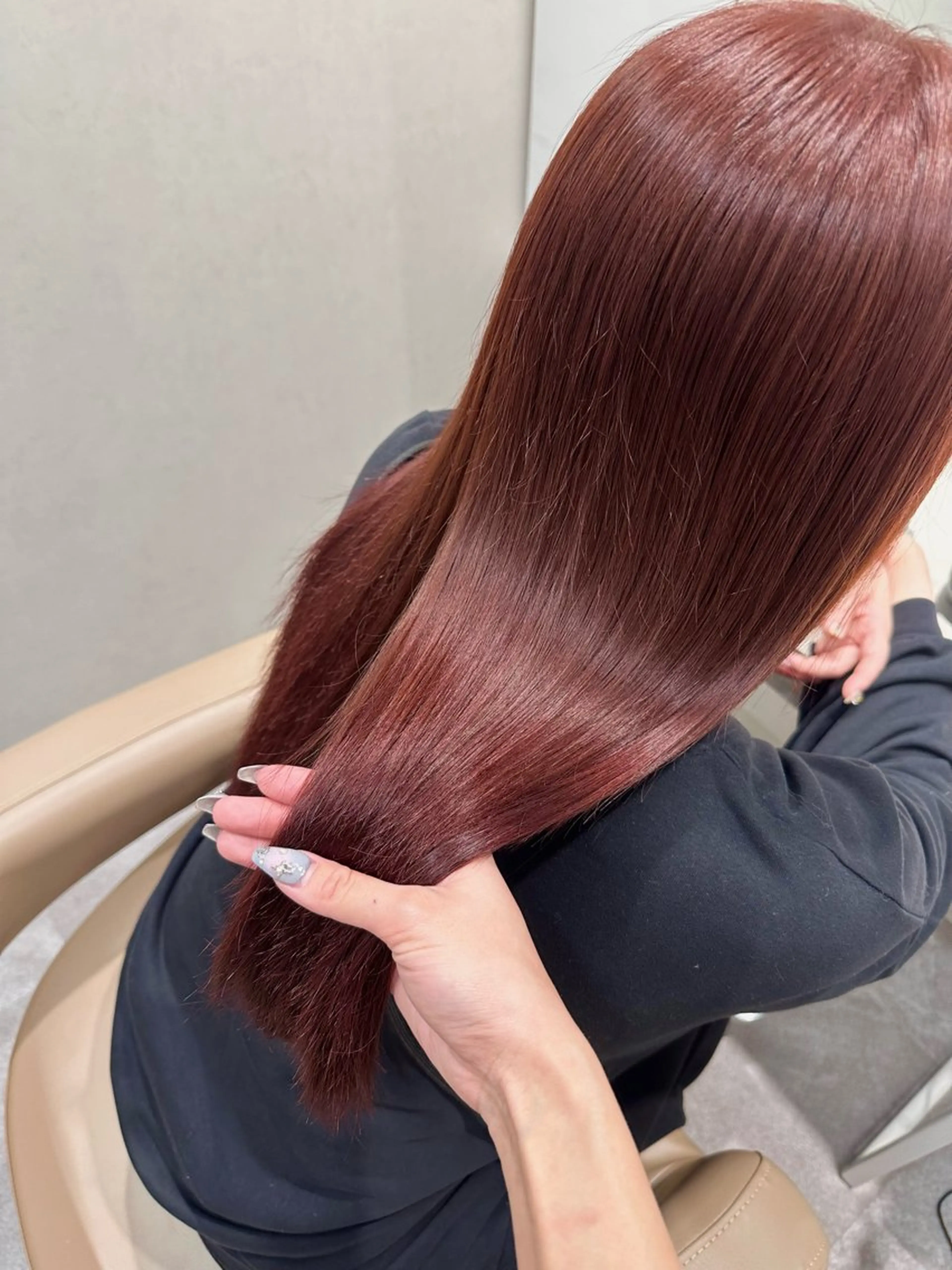 ロング カラー レッドカラー 韓国ヘア/エクステ/ Maiのヘアスタイル