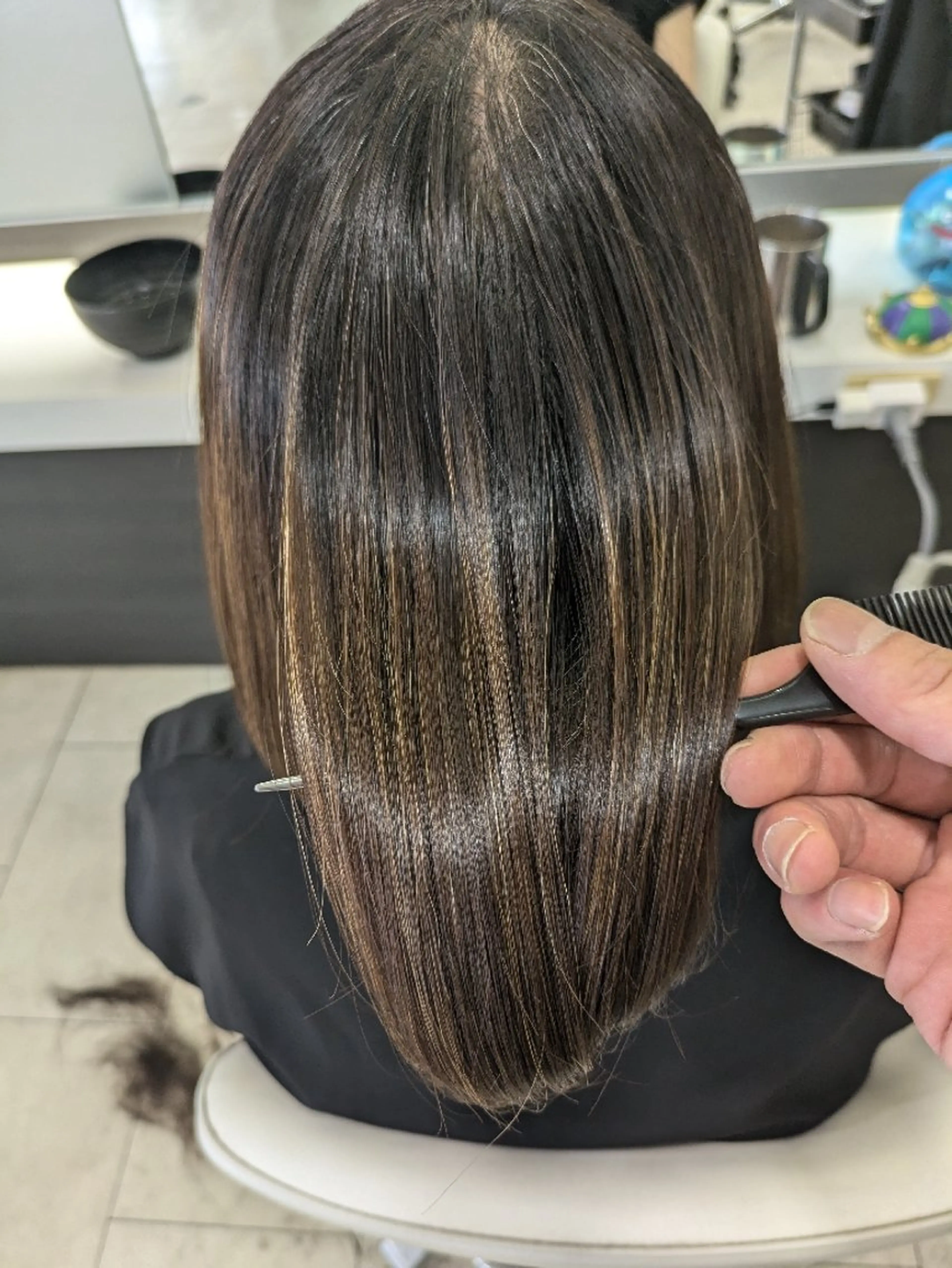 ミディアム カラー 髪質改善 トリートメント ヘアカラー トリートメント ✨METEO導入店✨ 髪質改善×縮毛矯正のヘアスタイル