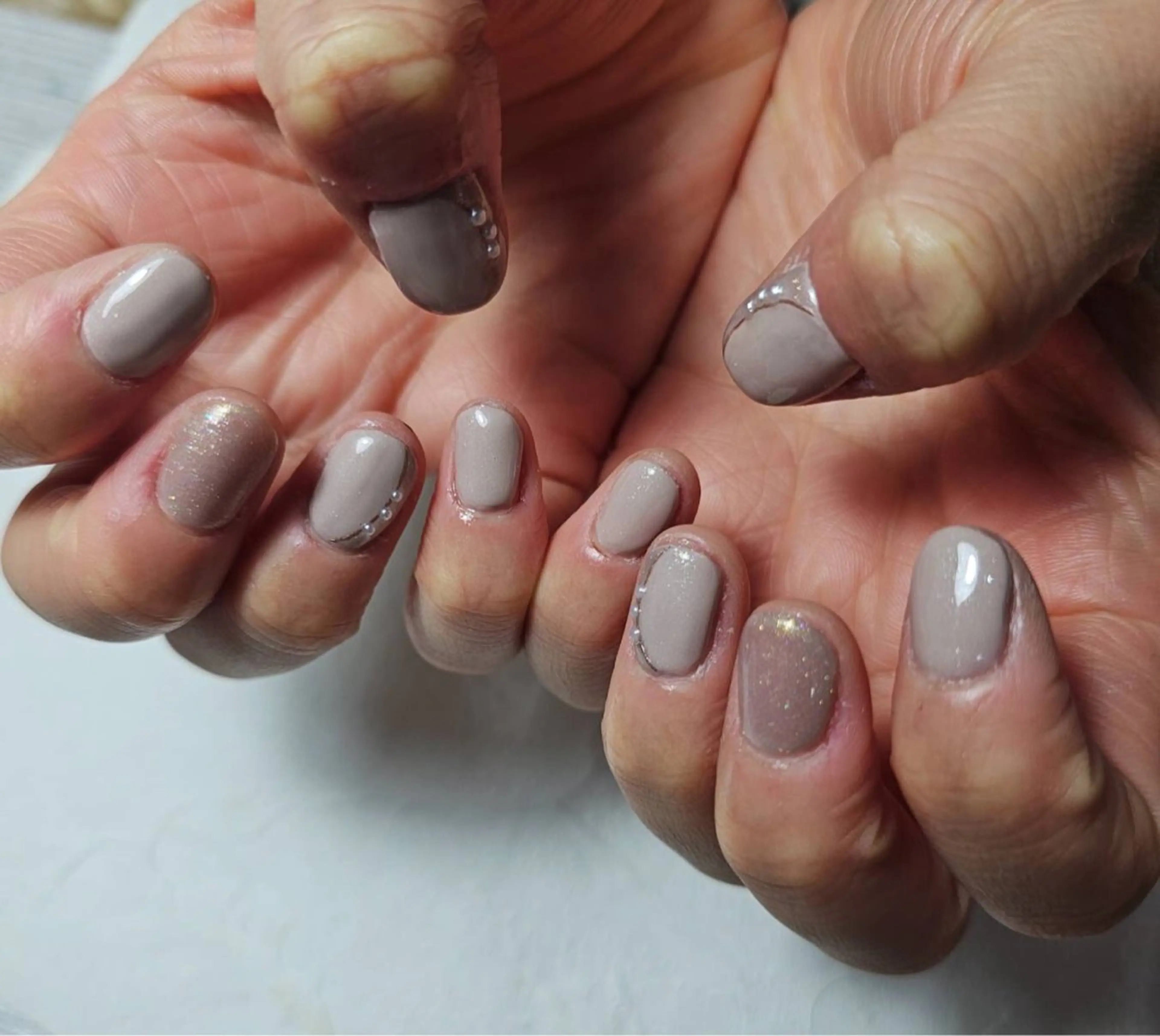 ネイル オーロラネイル フットネイル フレンチネイル ジェルネイル 韓国ネイル Mogu nail 二子玉川のネイルデザイン