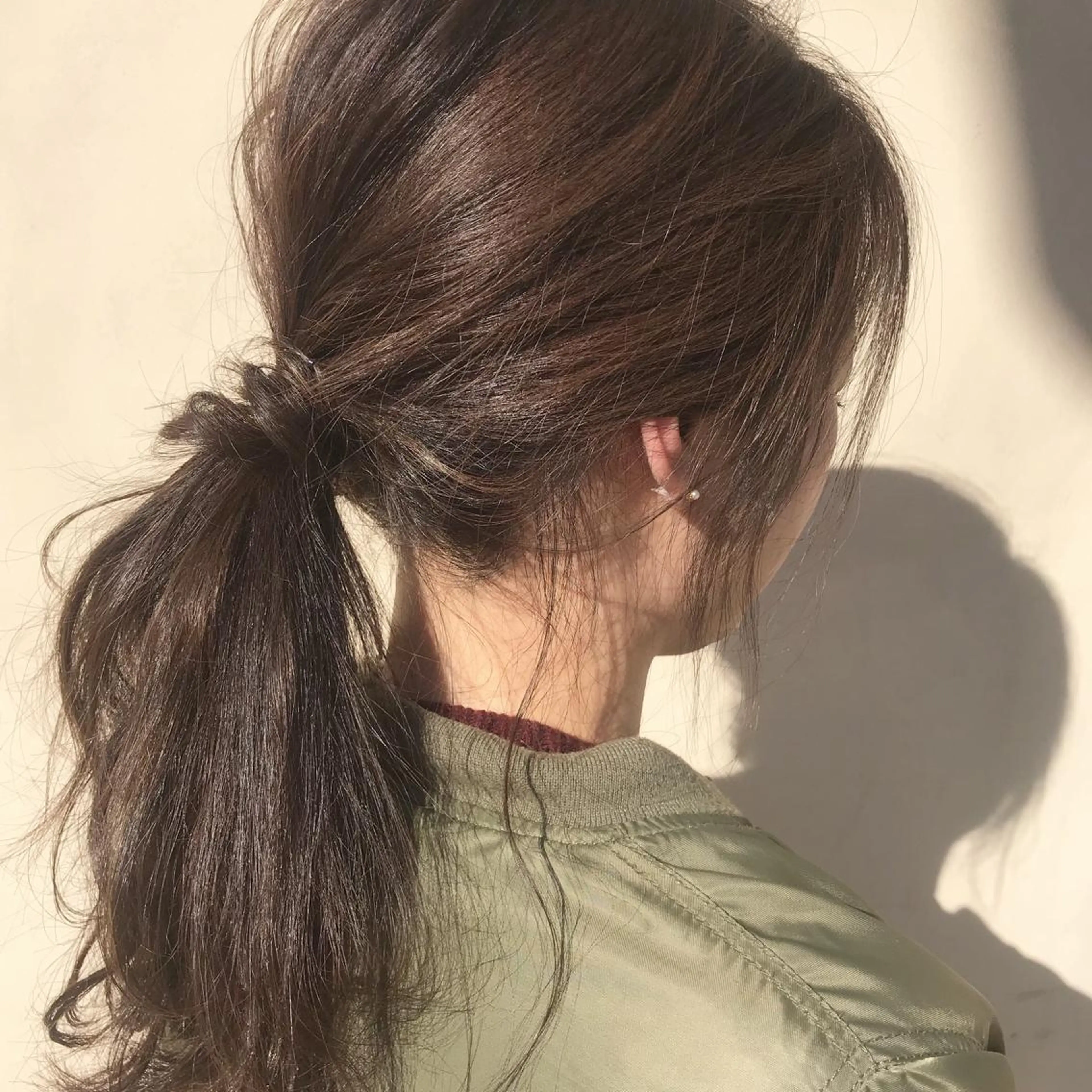 ミディアム カラー ヘアアレンジ アッシュ ベージュカラー 艶髪育成サロン 京橋　shinのヘアスタイル