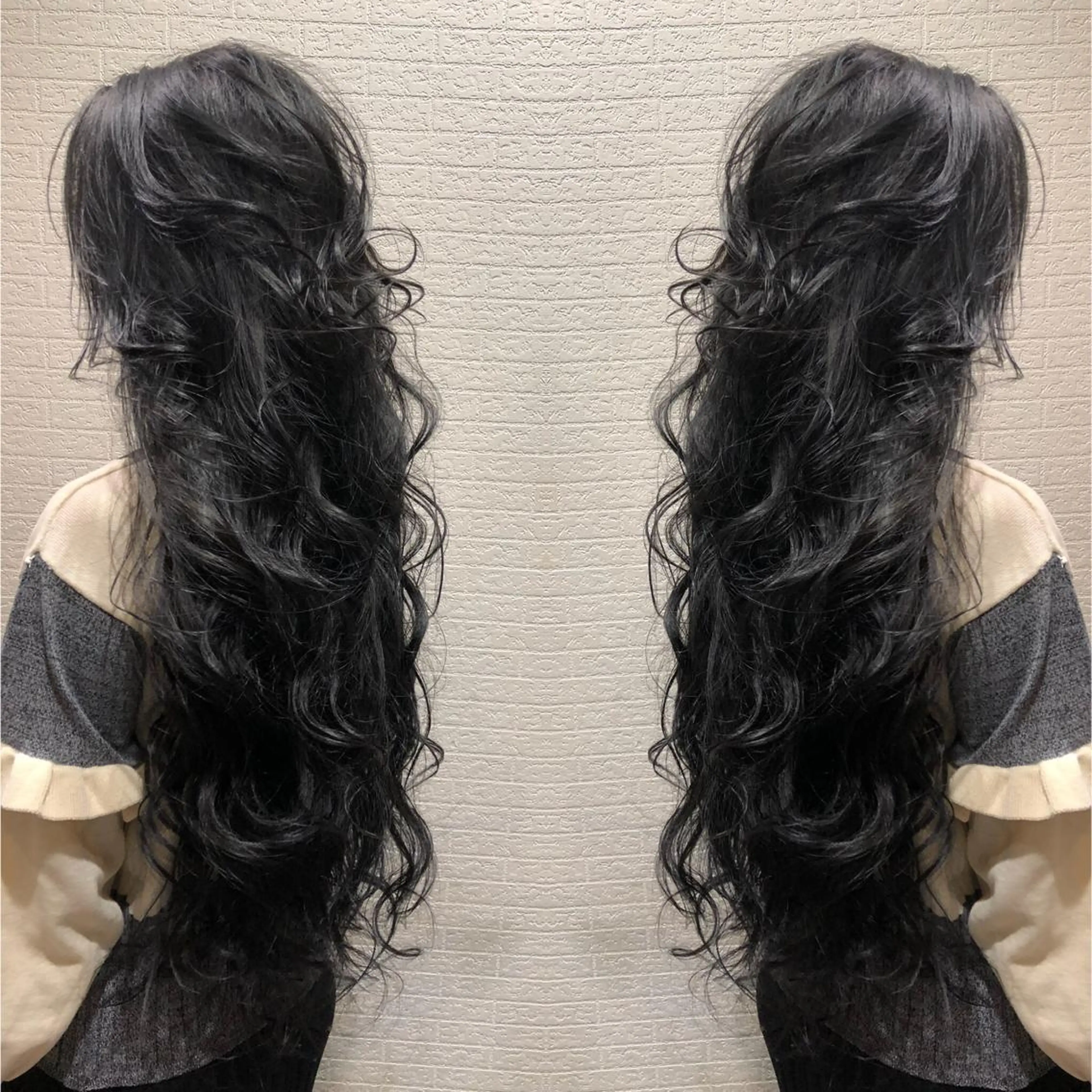 ロング カラー ブリーチ ブルーカラー ブルージュ ヘアカラー 髪質改善美容師 中村　一のヘアスタイル