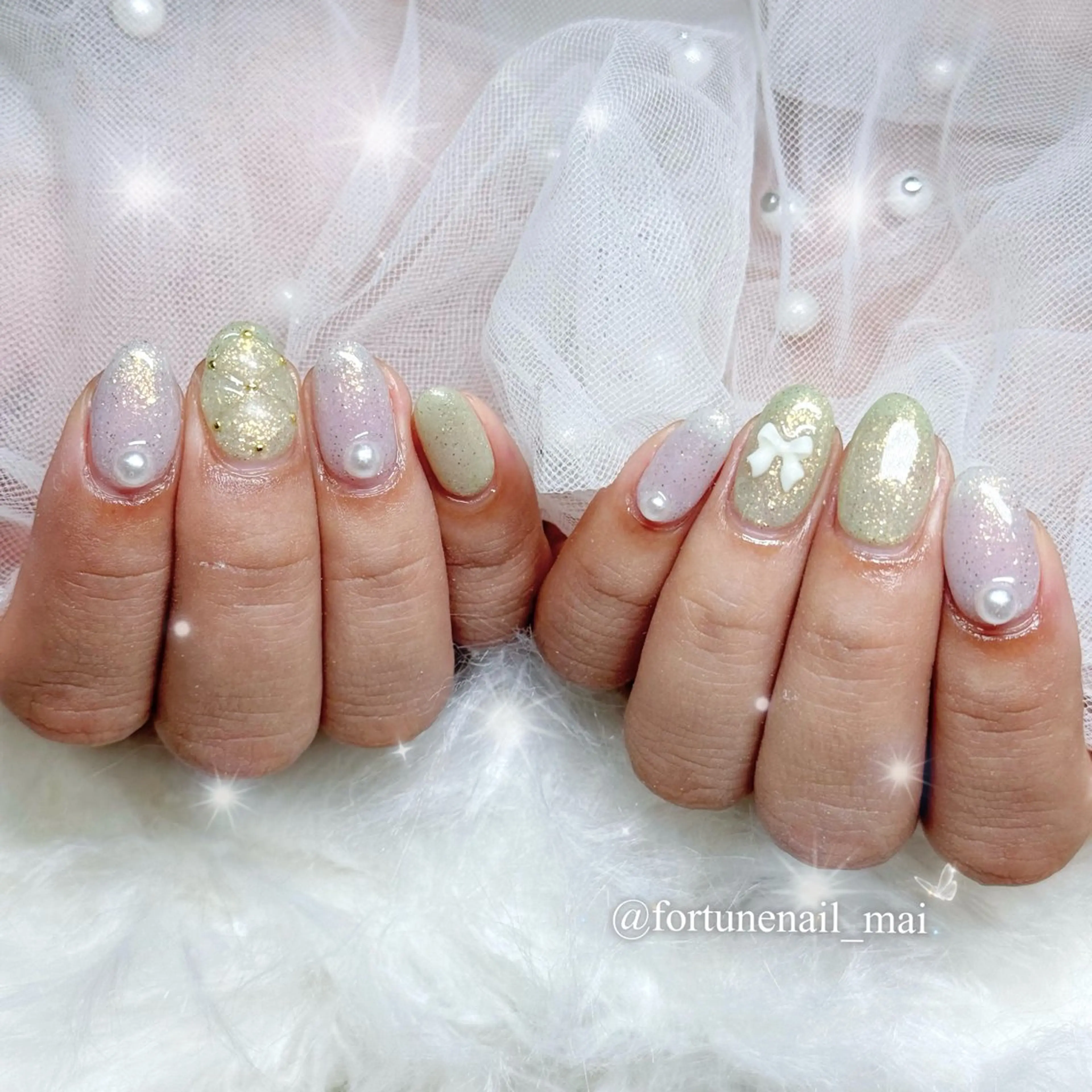 ネイル ハンドネイル 🎀Mai 🎀12/22空✩⡱のネイルデザイン