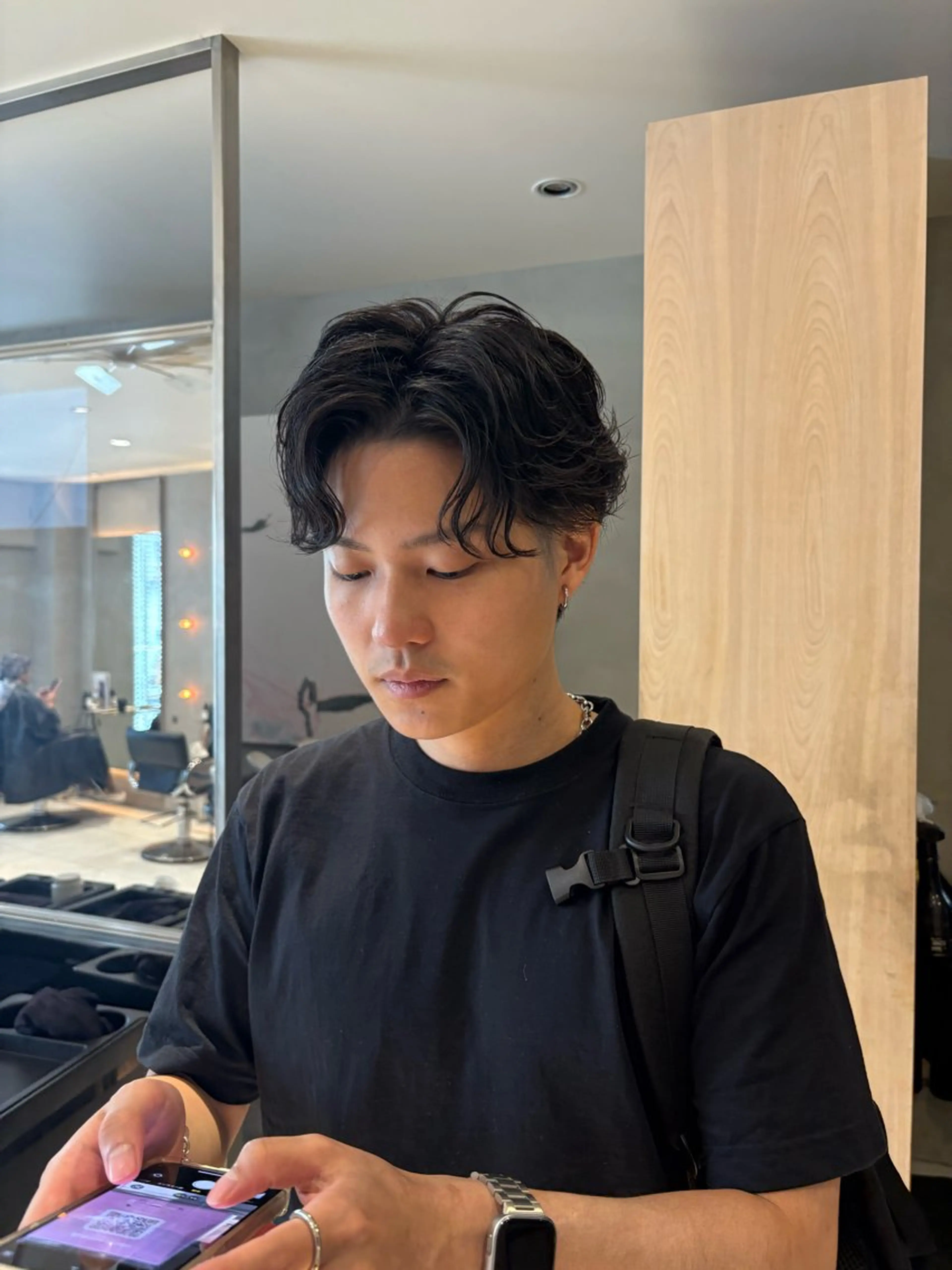 カラー パーマ メンズ カット パーマ トリートメント ボブカット/ えのもとりきのヘアスタイル