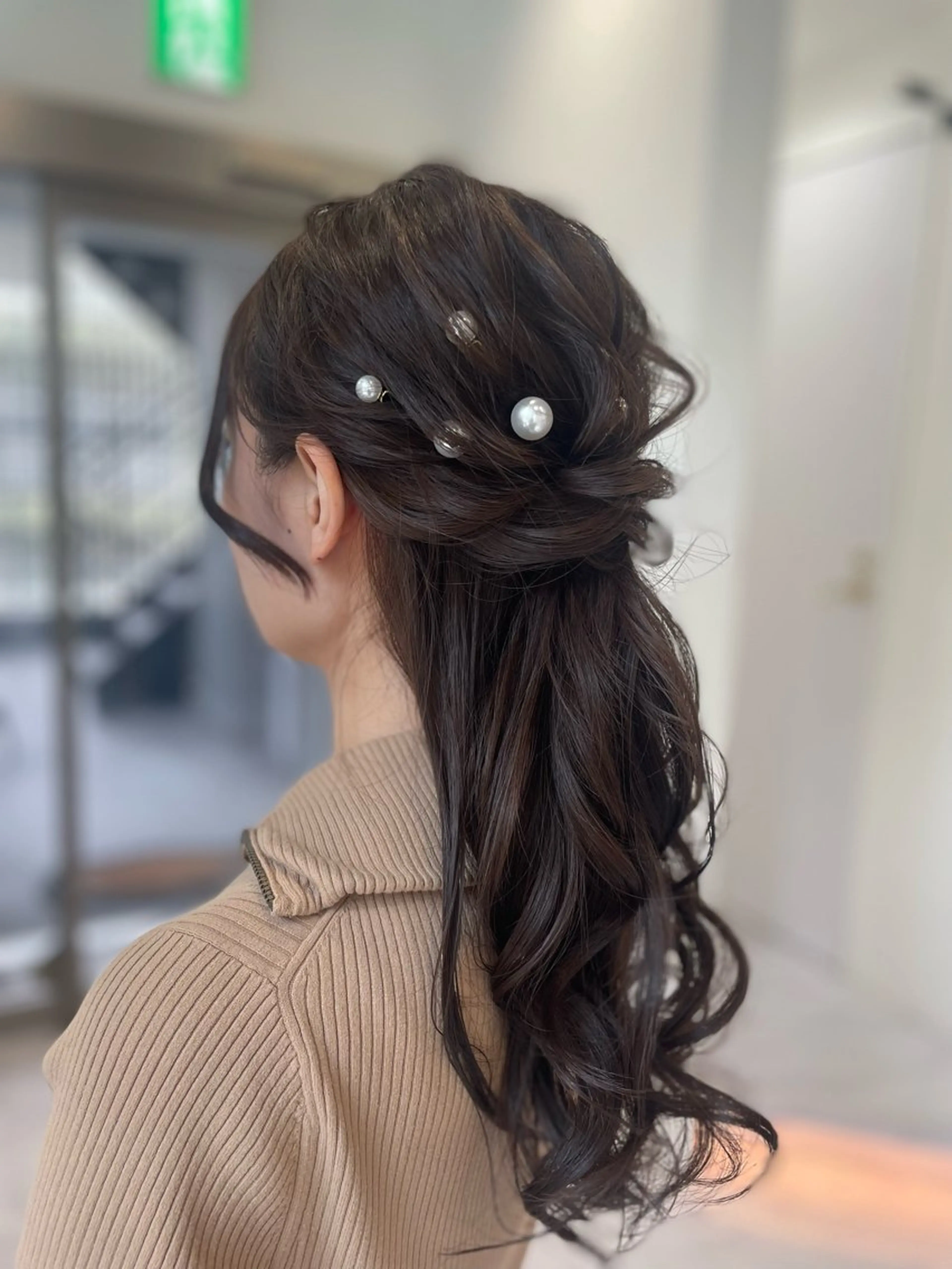 ヘアアレンジ ハーフアップ 結婚式・ブライダル 🎀MONA あまね🎀のヘアスタイル