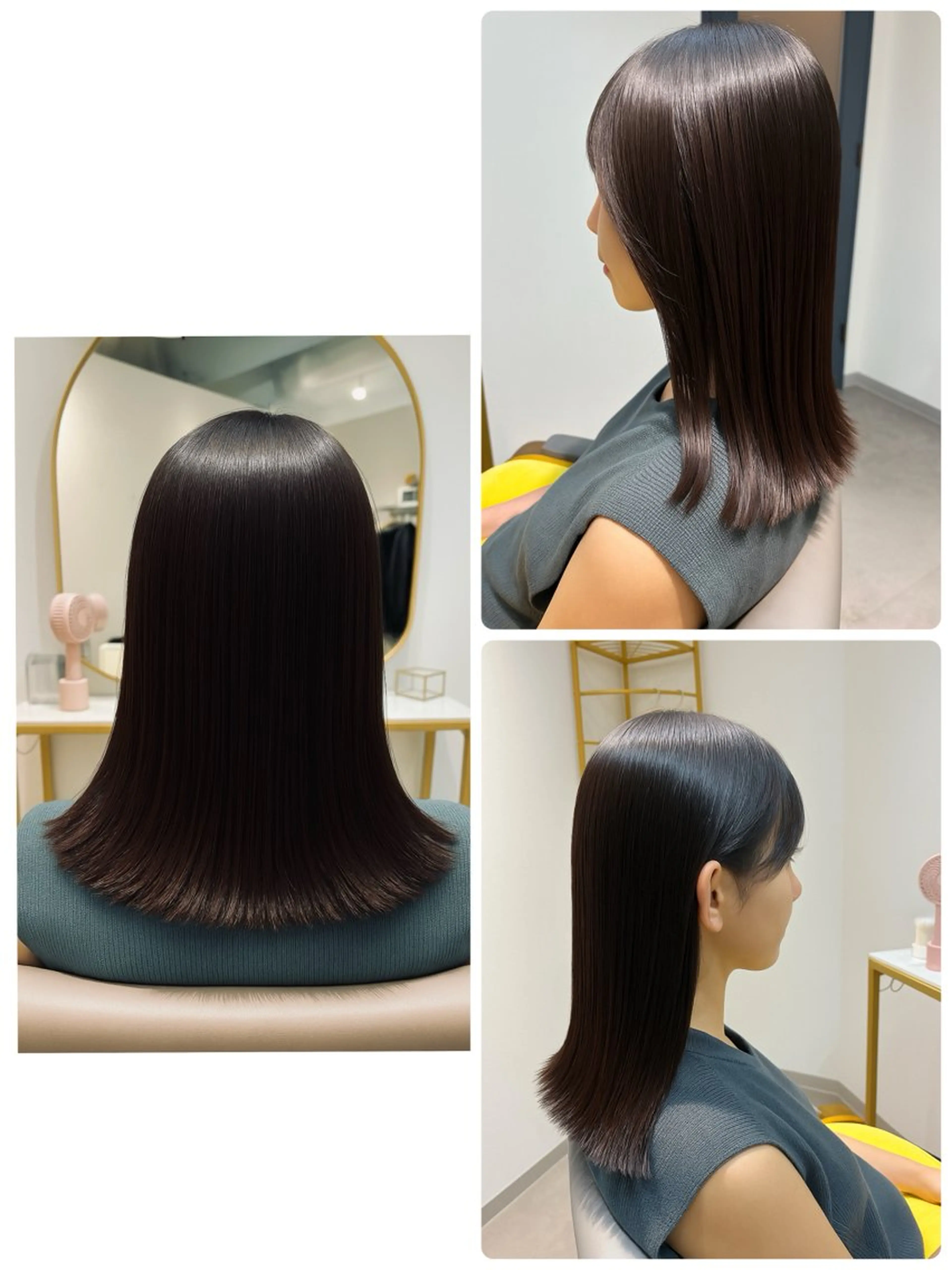 ミディアム ボブレイヤー ミディアムパーマ ボブ ハイライト 髪質改善 カット 縮毛矯正 トリートメント The Apartment of Solon Citta 船橋609所属・髪質改善/縮毛矯正/ 美髪/個室/ハラのヘアスタイル