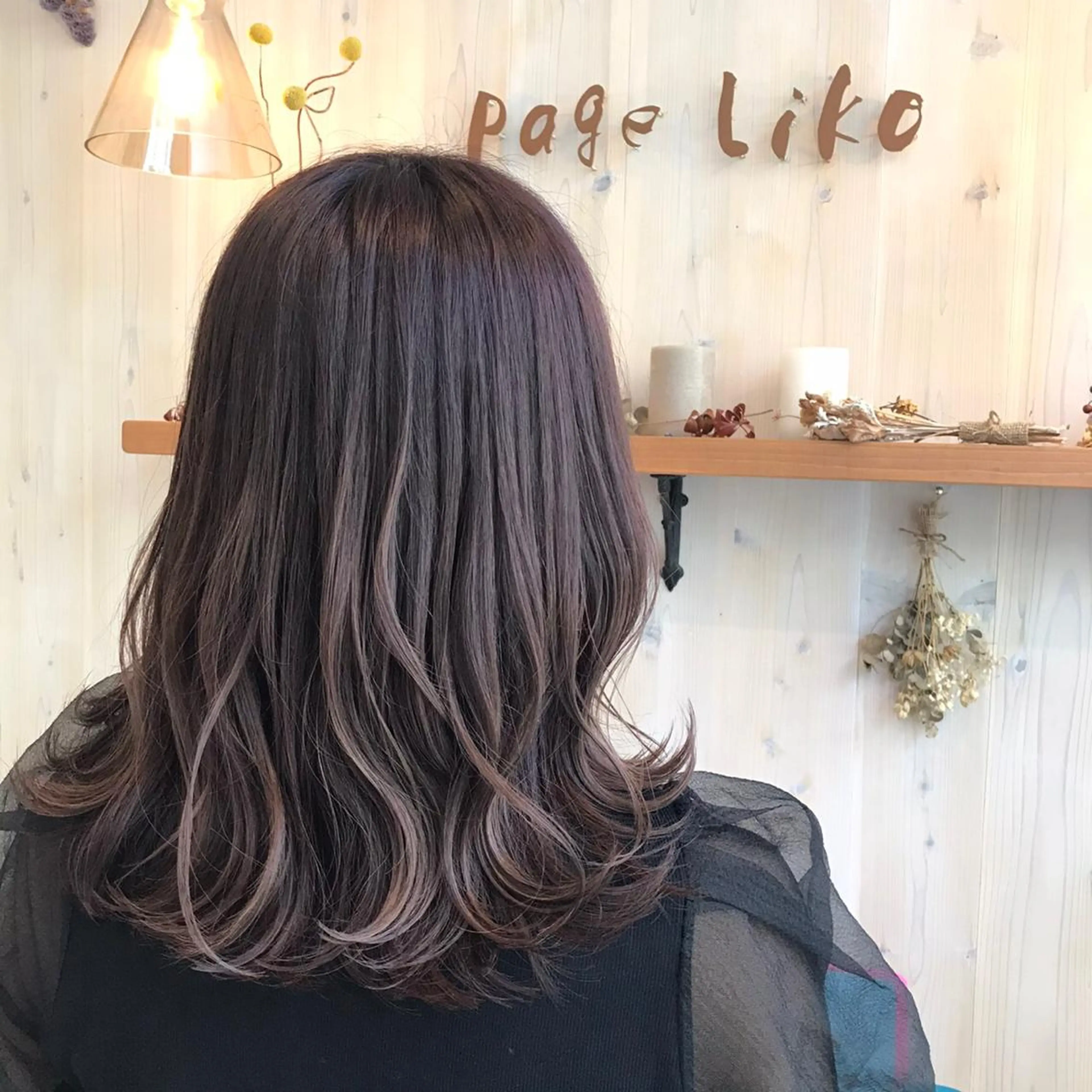 セミロング カラー ピンクカラー 透明感カラー/ 寺田千雅子のヘアスタイル