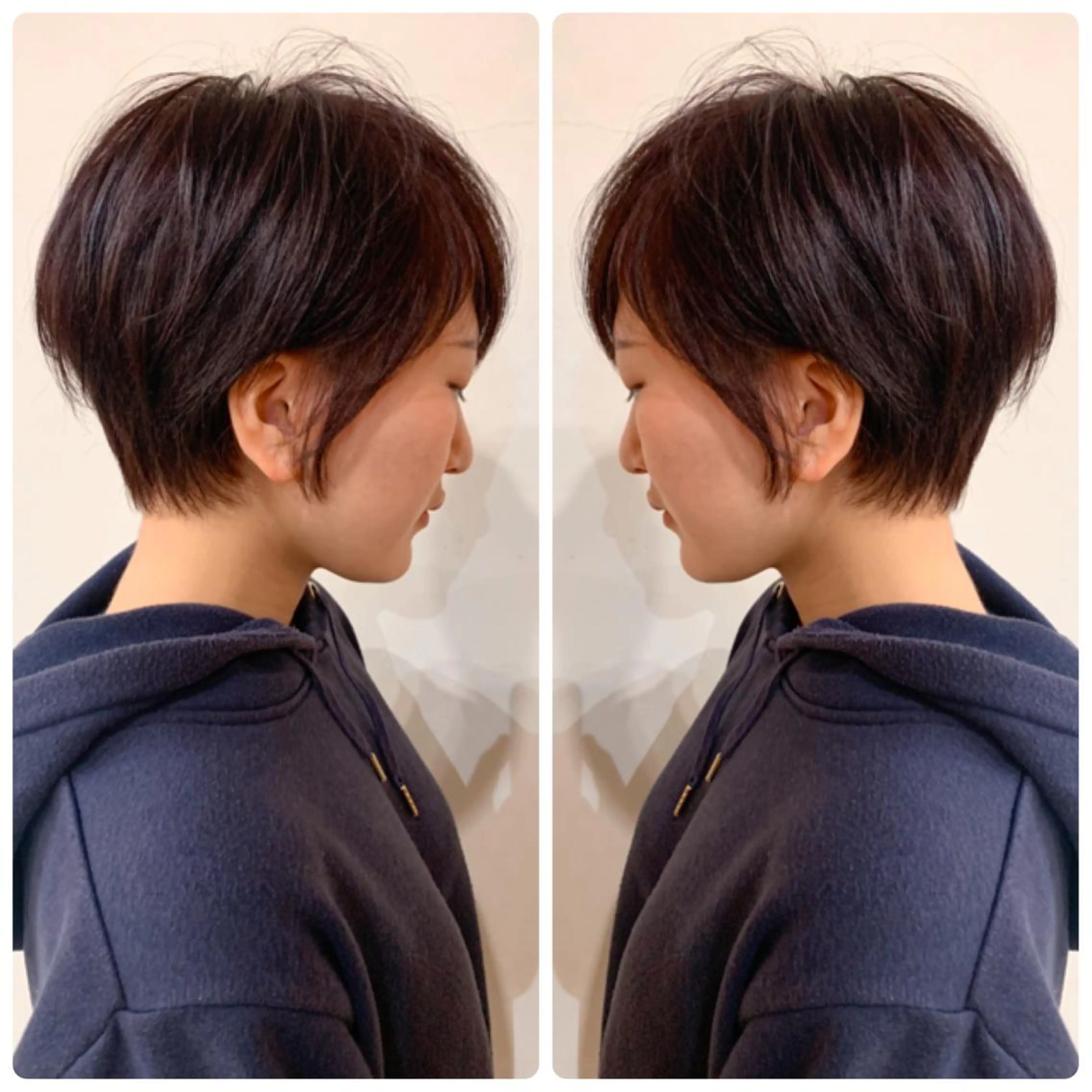 ショート カラー ショートボブ ハンサムショート 丸みショート ハイライトカラー ボブ カット ヘアカラー トリートメント 京都大人女性ショート 徒歩1分/秋山のヘアスタイル